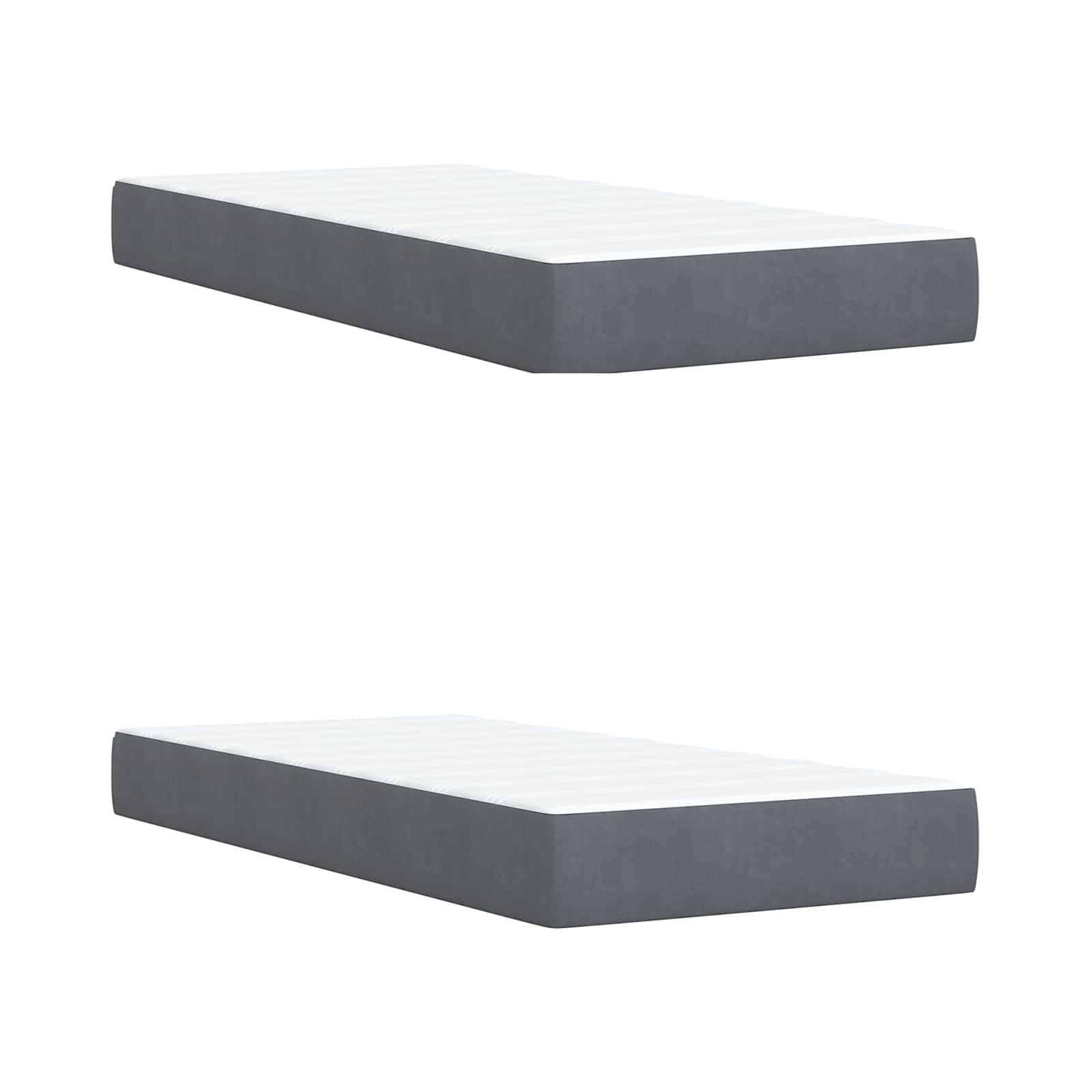 vidaXL LED-Speicherbett mit Matratze Dunkelgrau 200 x 200 cm Samt