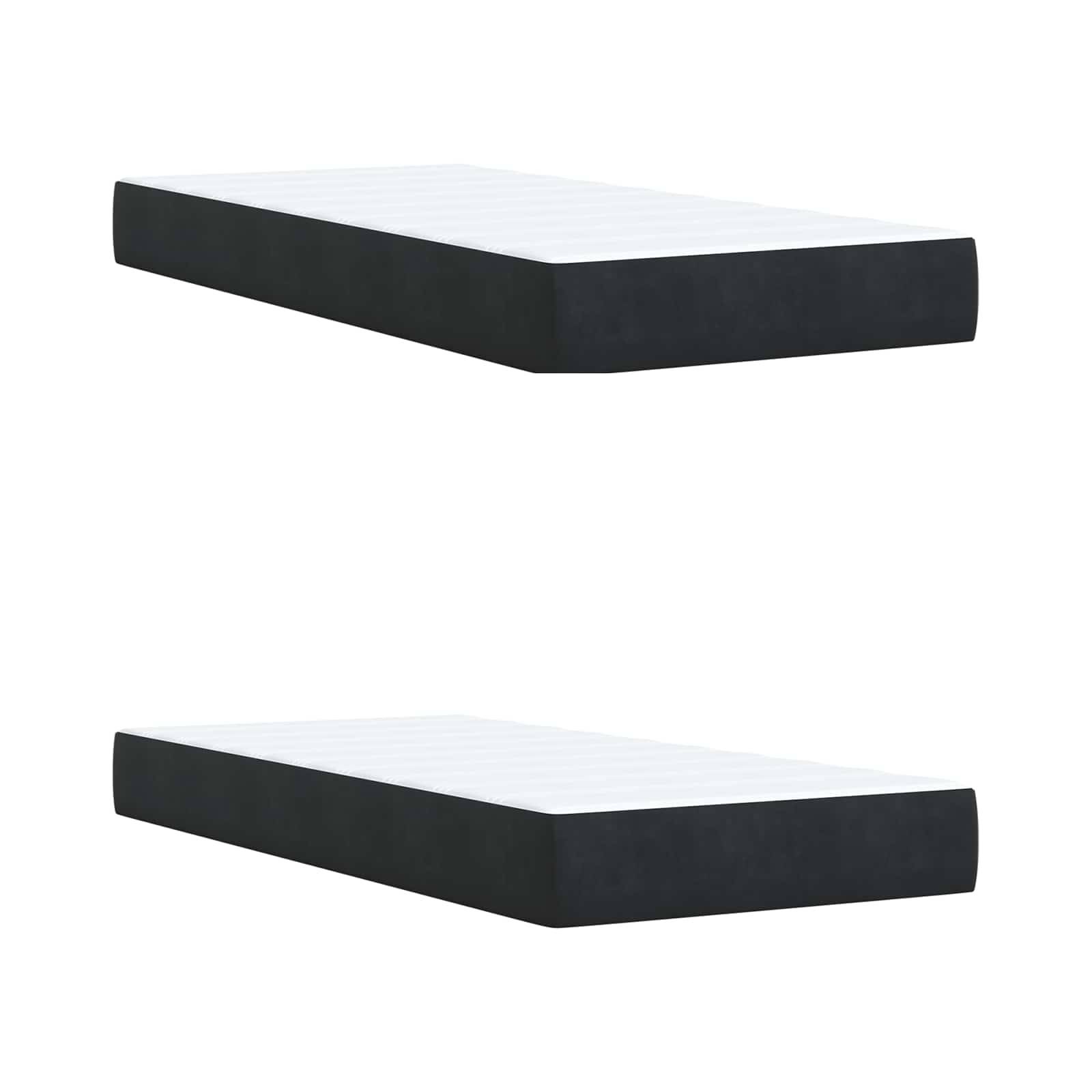vidaXL LED-Speicherbett mit Matratze Schwarz 200 x 200 cm Samt