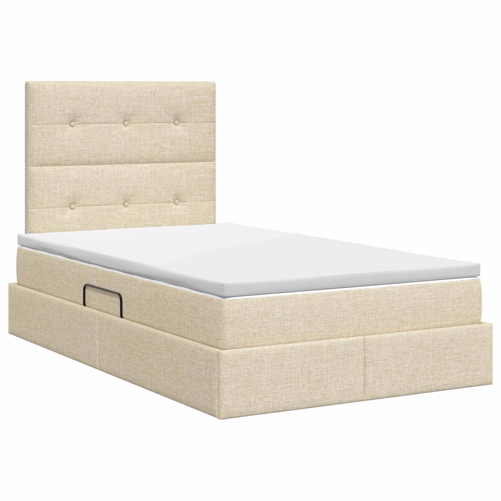 vidaXL Aufbewahrungsbett mit Matratze Creme 120 x 190 cm Stoff