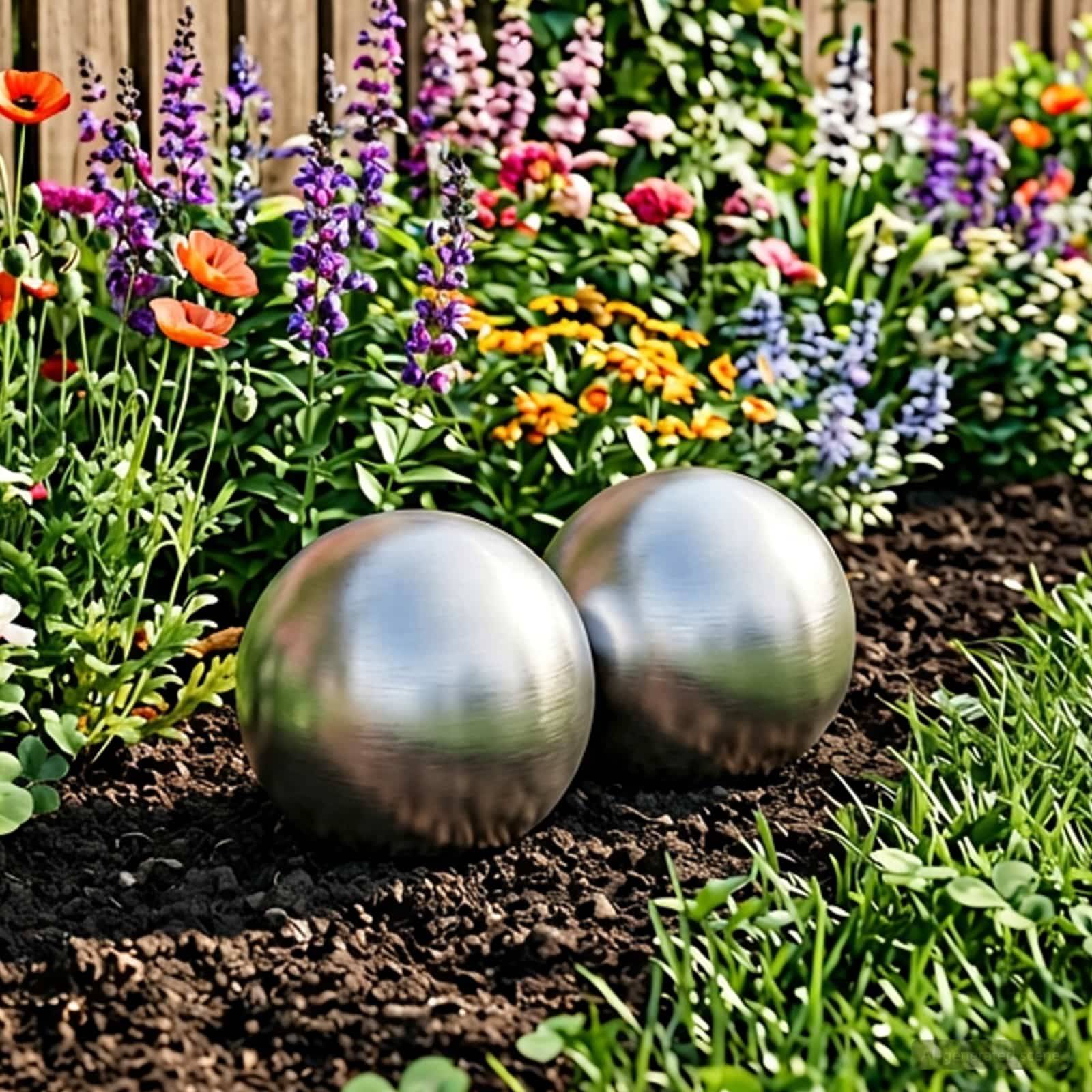 vidaXL Gebürsteter Ball 2 pcs Ø 15 cm Silber Edelstahl 201
