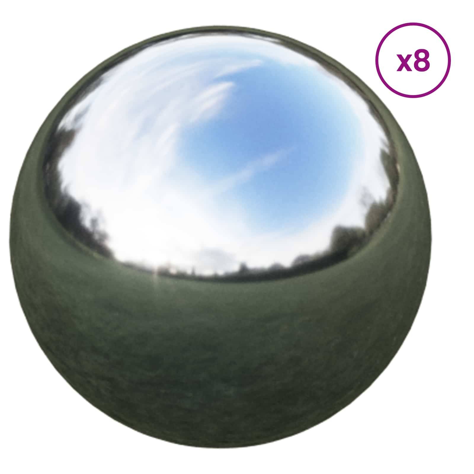 vidaXL Spiegelball 8 pcs Ø 5 cm Silber Edelstahl 201