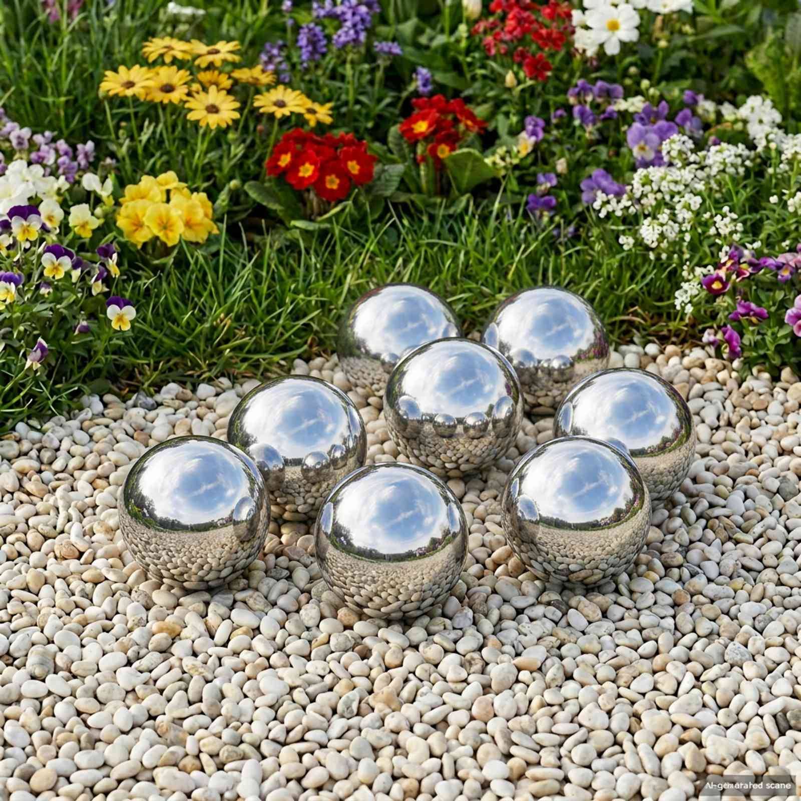vidaXL Spiegelball 8 pcs Ø 5 cm Silber Edelstahl 201