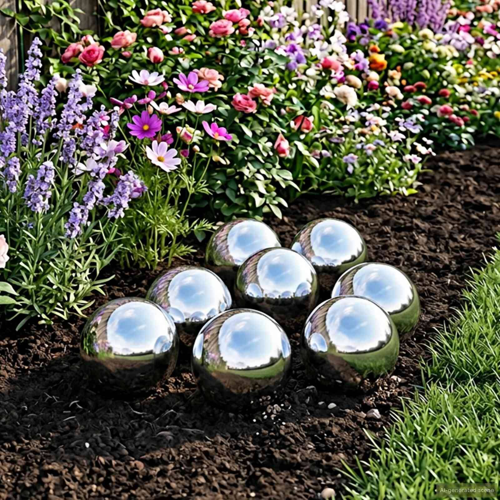 vidaXL Spiegelball 8 pcs Ø 5 cm Silber Edelstahl 201