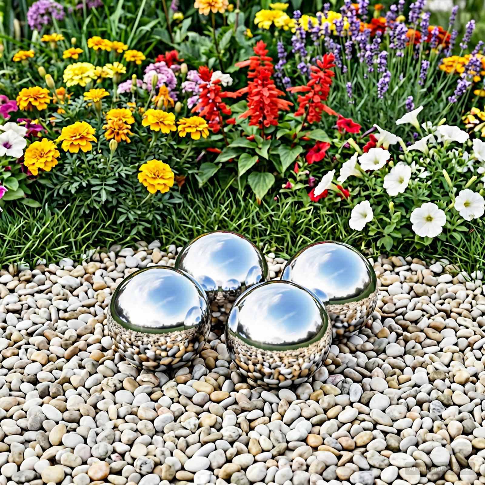 vidaXL Spiegelball 4 pcs Ø 10,5 cm Silber Edelstahl 201