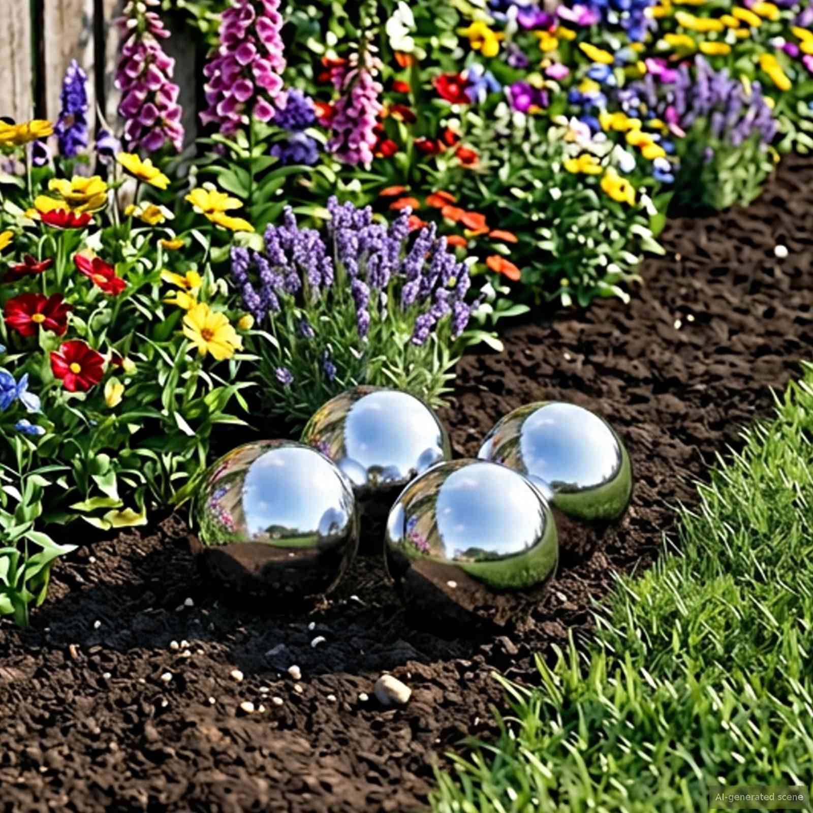vidaXL Spiegelball 4 pcs Ø 10,5 cm Silber Edelstahl 201