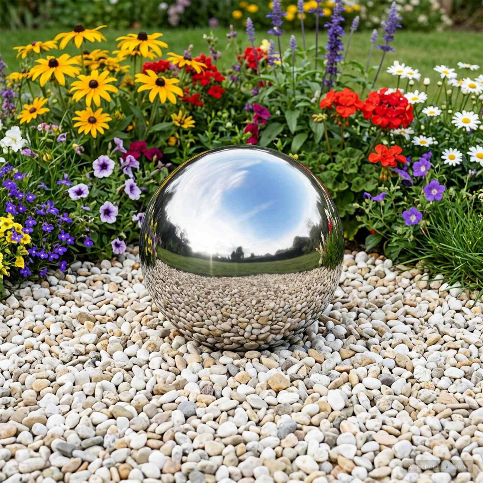 vidaXL Spiegelball Ø 20 cm Silber Edelstahl 201