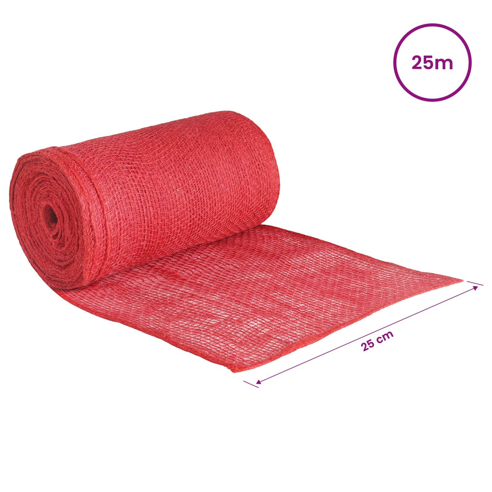 vidaXL Juterolle Rot 25 x 2500 cm