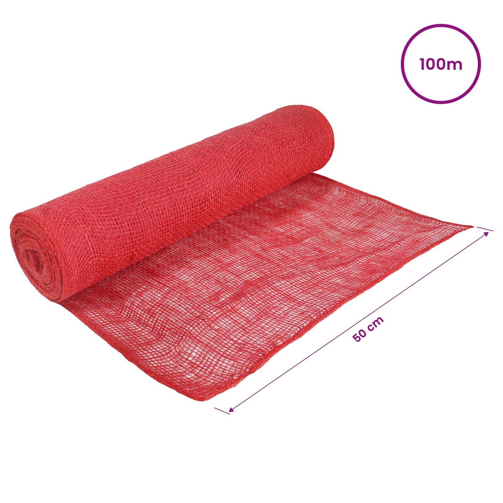 vidaXL Juterolle Rot 50 x 10000 cm