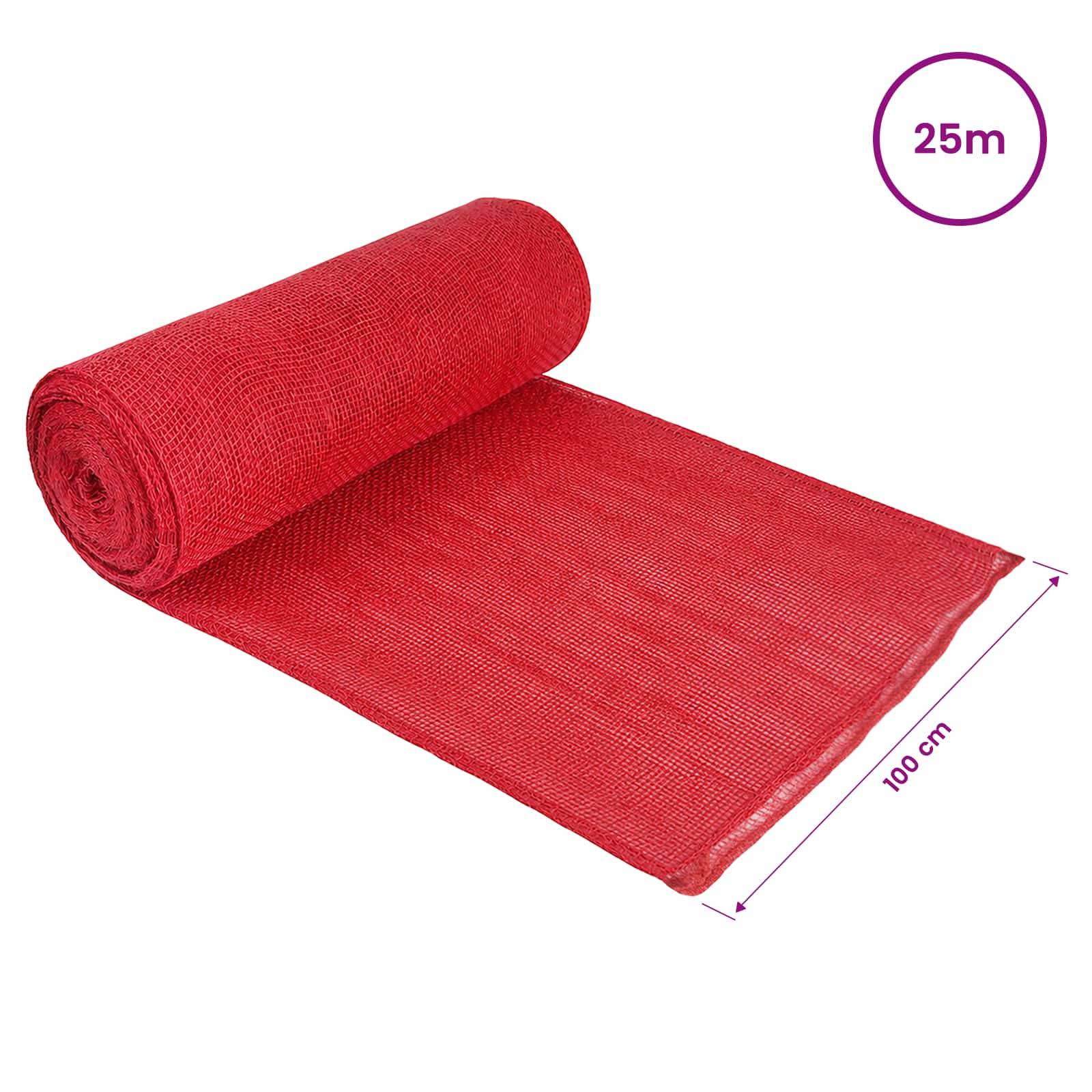 vidaXL Juterolle Rot 100 x 2500 cm