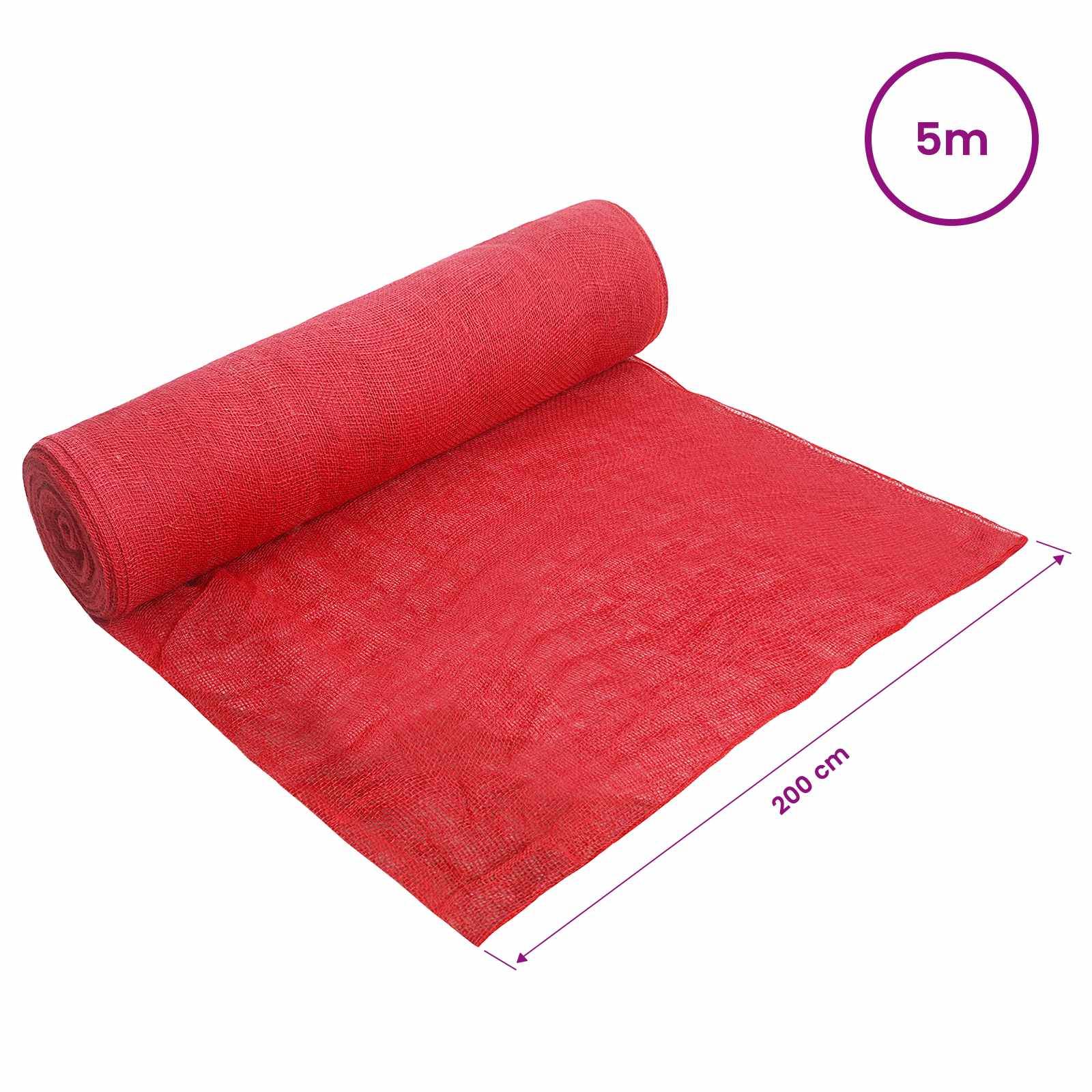 vidaXL Juterolle Rot 200 x 500 cm