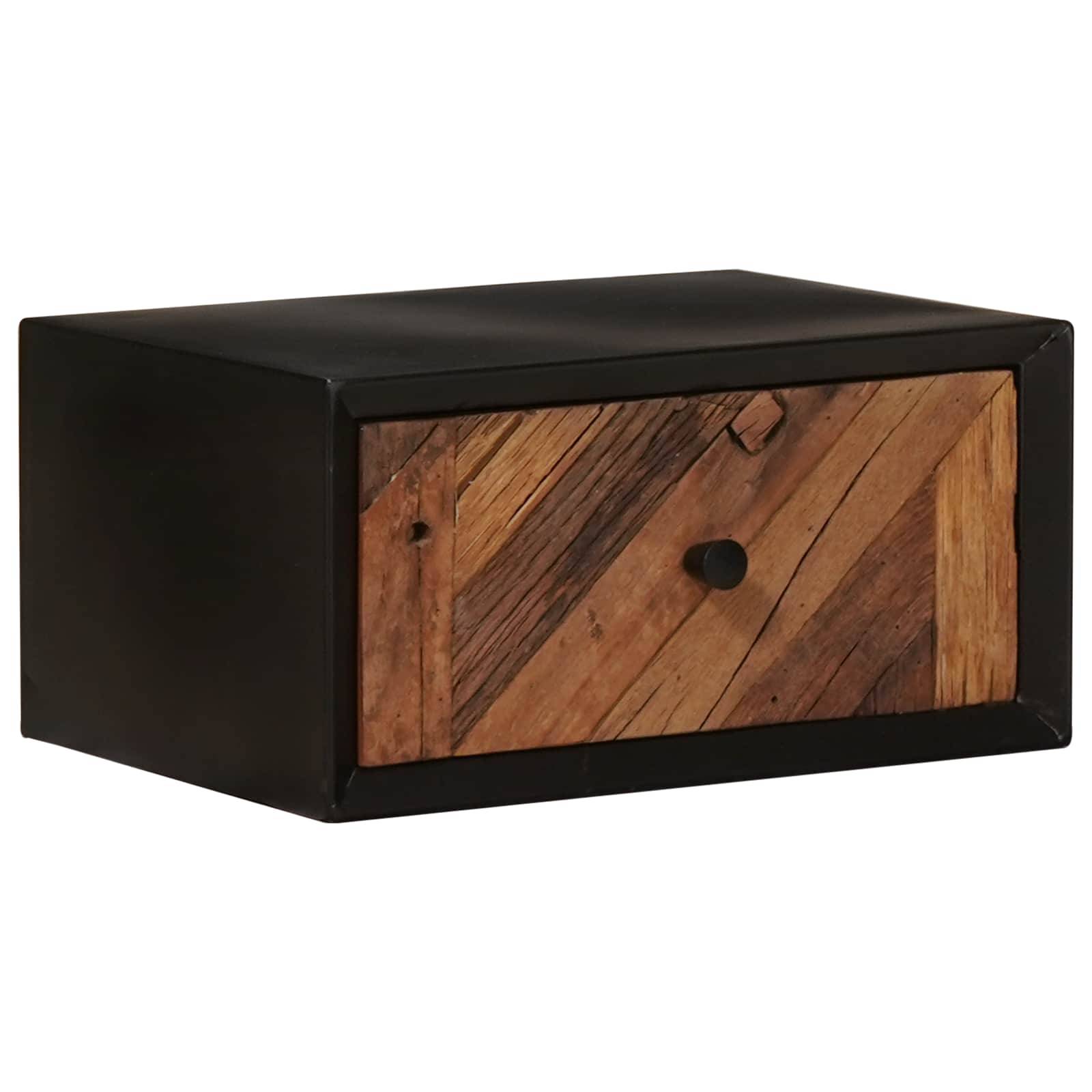 vidaXL Handgefertigter Nachttisch Natur 40 x 30 x 20 cm