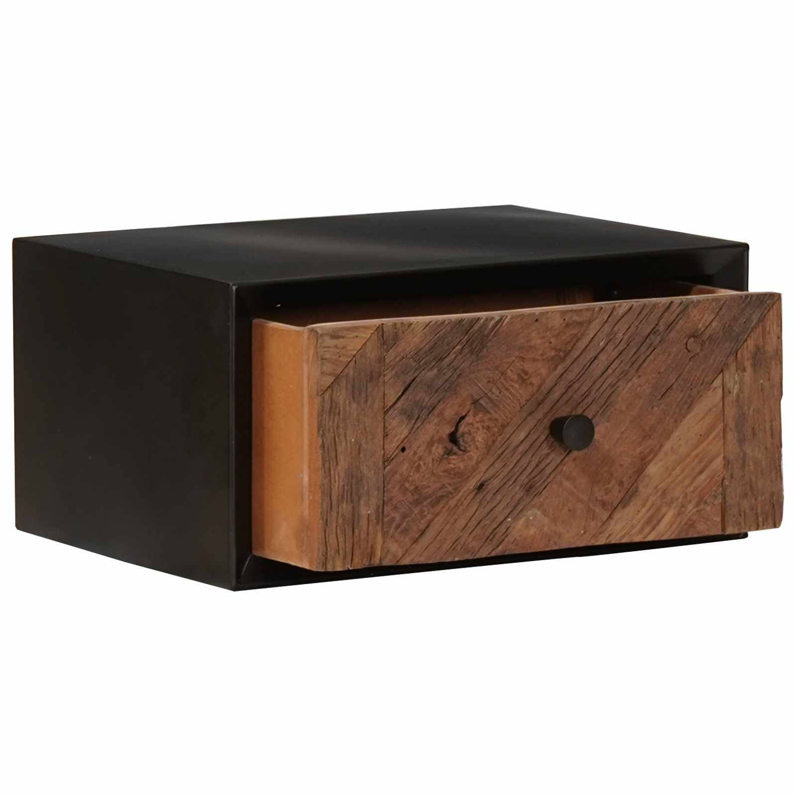 vidaXL Handgefertigter Nachttisch Natur 40 x 30 x 20 cm