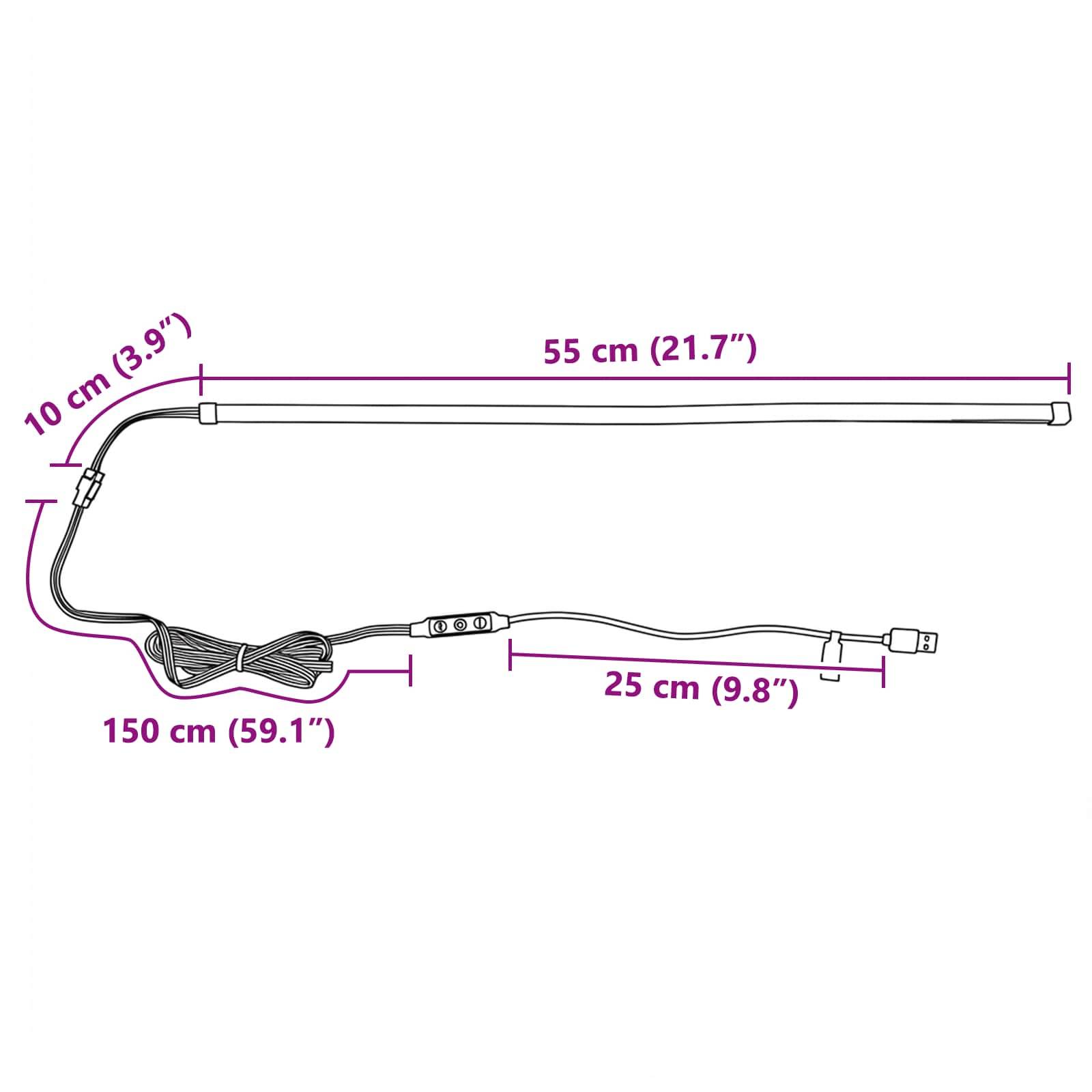 vidaXL LED Streifen 55 cm Mehrfarbig PVC