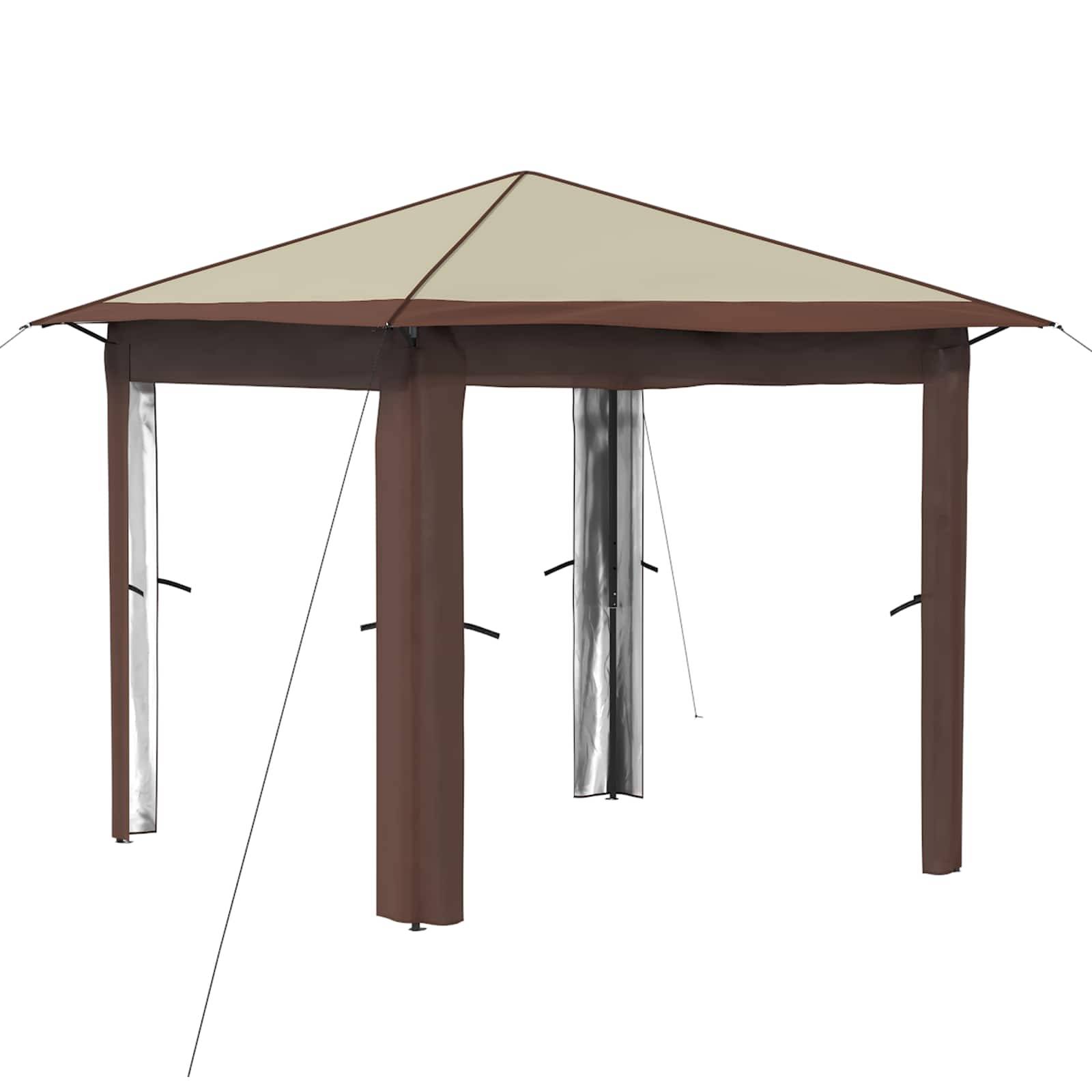 vidaXL Gazebo ohne Seitenwand 2,6 x 2,6 m Creme und Braun