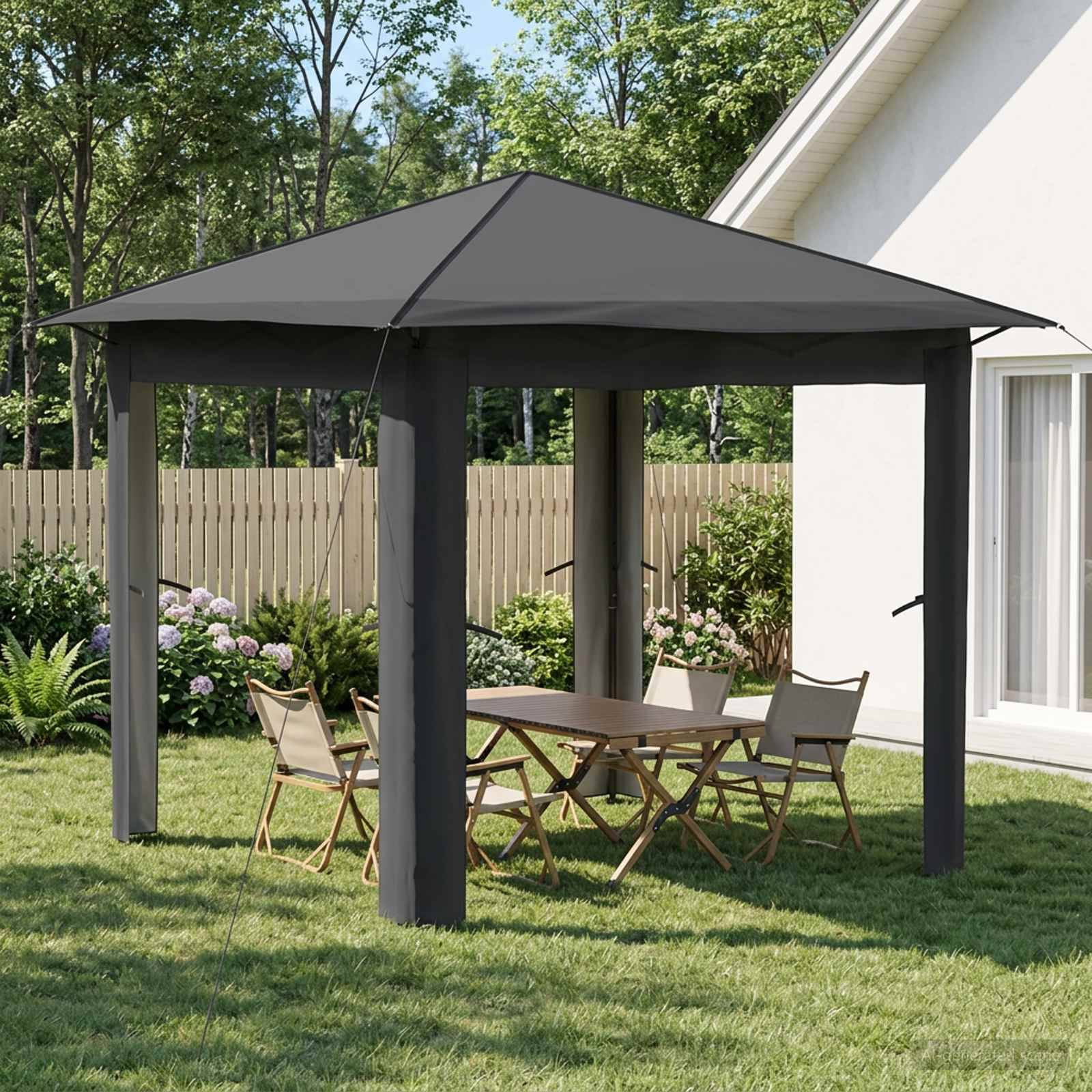 vidaXL Gazebo ohne Seitenwand 2,6 x 2,6 m Hellgrau und Anthrazit