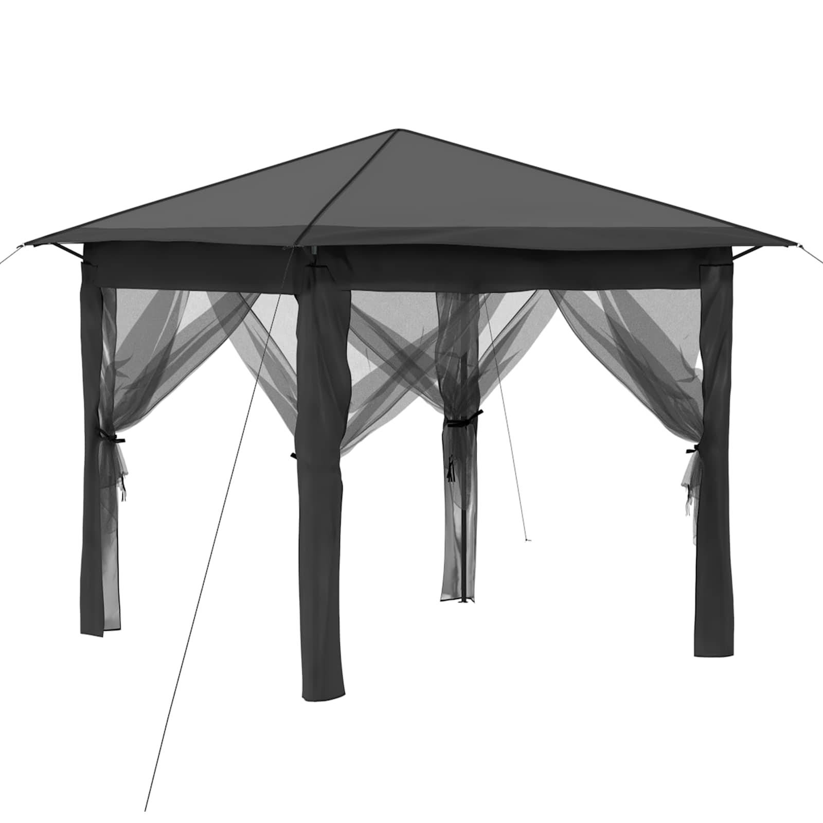 vidaXL Gazebo mit 4 Seitenwänden 2,6 x 2,6 m Hellgrau und Anthrazit