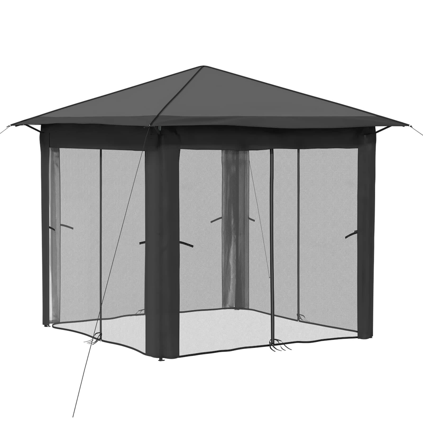 vidaXL Gazebo mit 4 Seitenwänden 2,6 x 2,6 m Hellgrau und Anthrazit