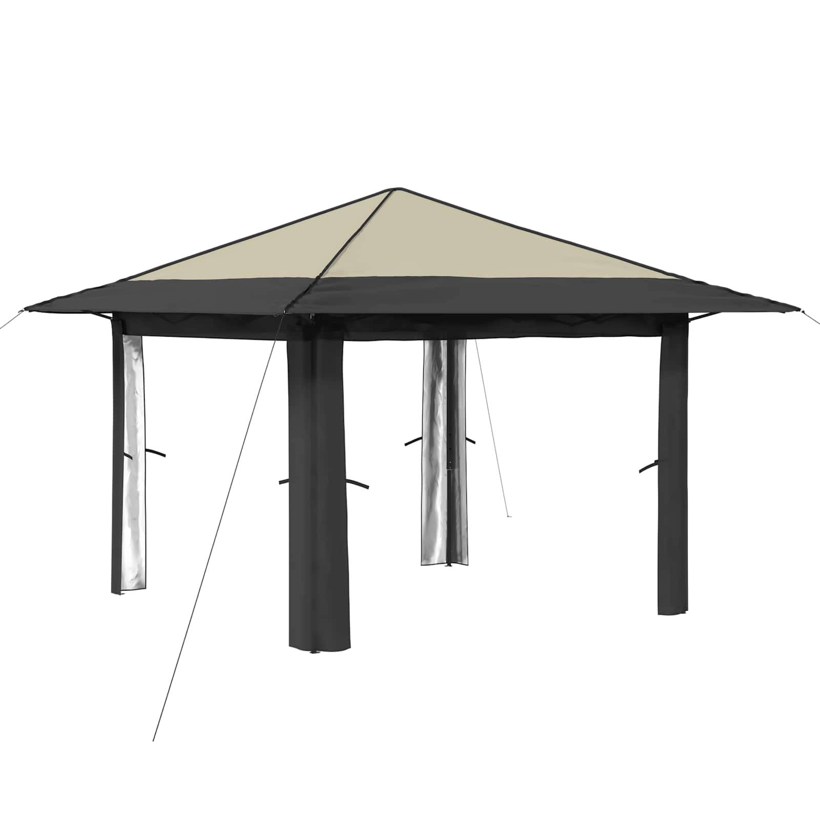 vidaXL Gazebo ohne Seitenwand 3,3 x 3,3 m Creme und Anthrazit