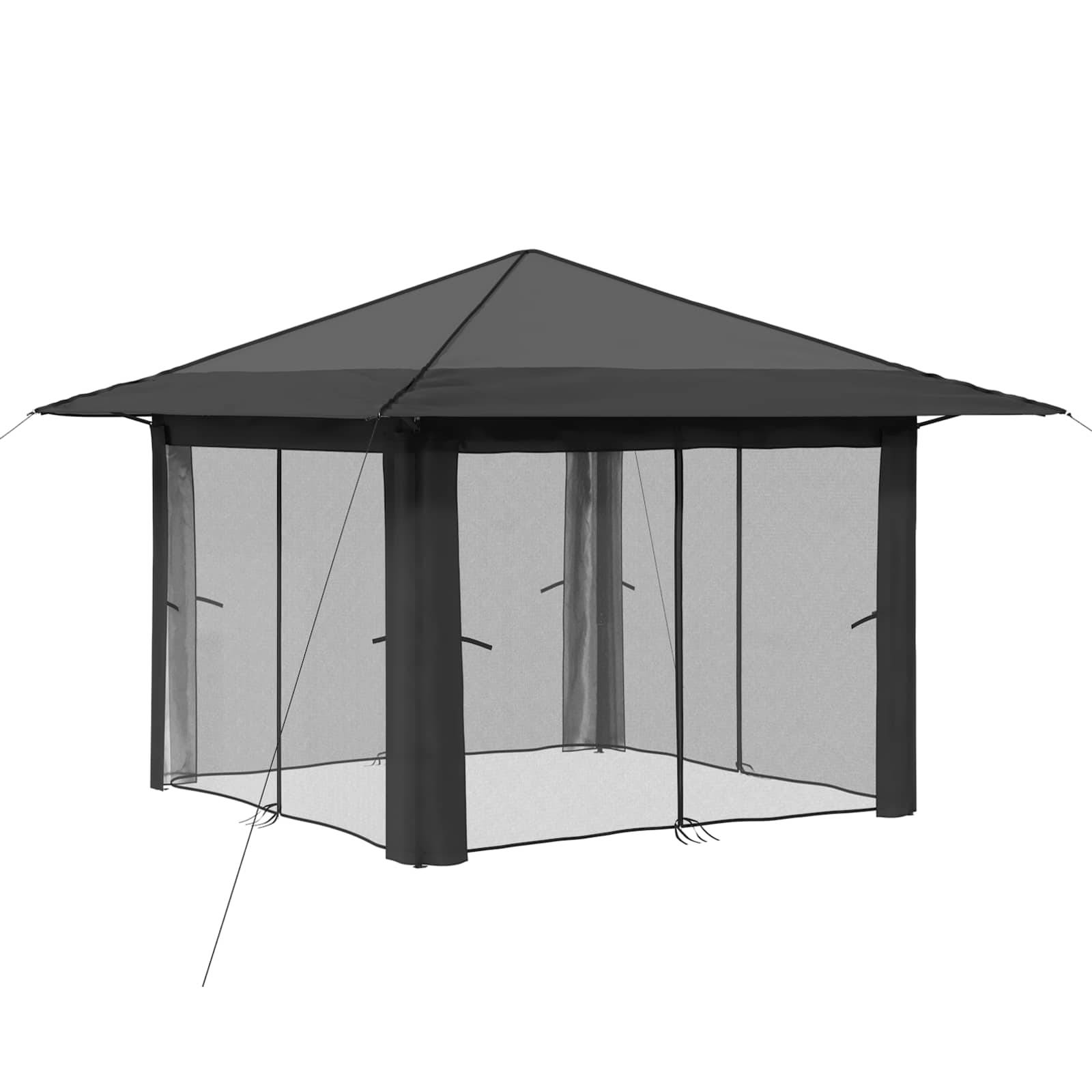 vidaXL Gazebo mit 4 Seitenwänden 3,3 x 3,3 m Hellgrau und Anthrazit