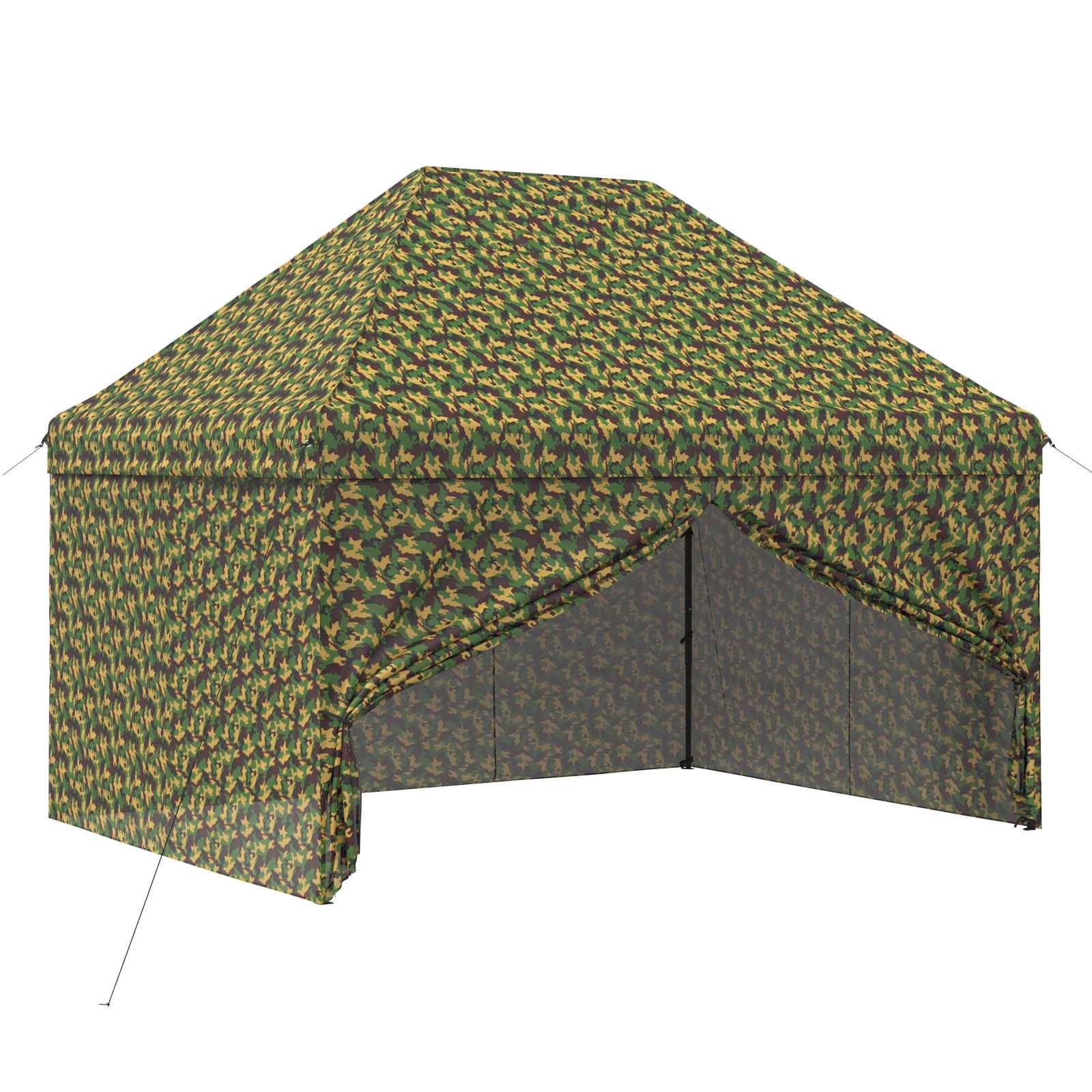 vidaXL Zelt mit 4 Seitenwänden 2,95 x 4,1 m Army Tarnung