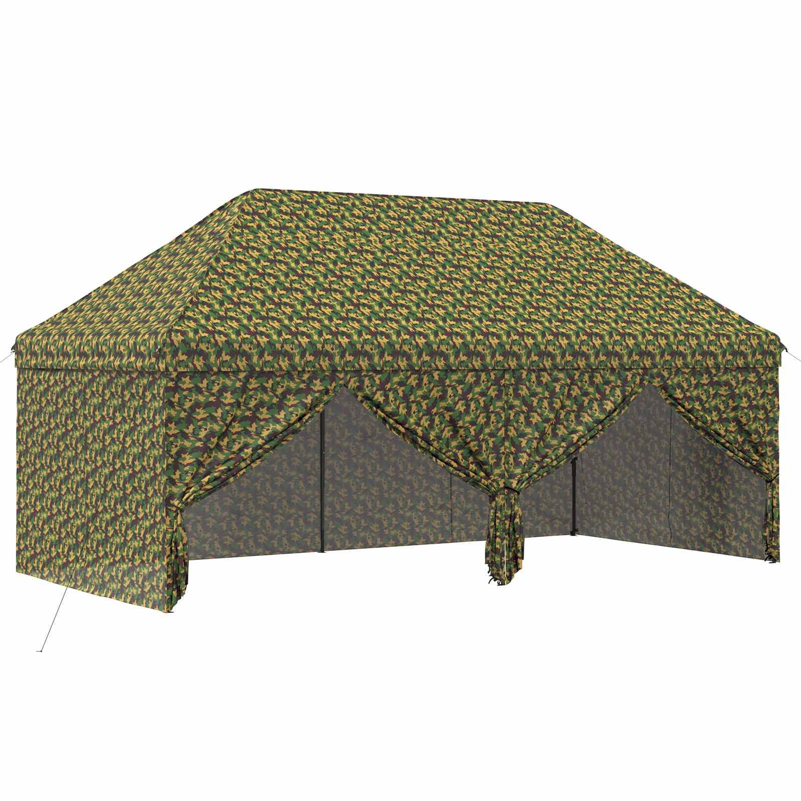 vidaXL Zelt mit 4 Seitenwänden 2,9 x 5,8 m Army Tarnung