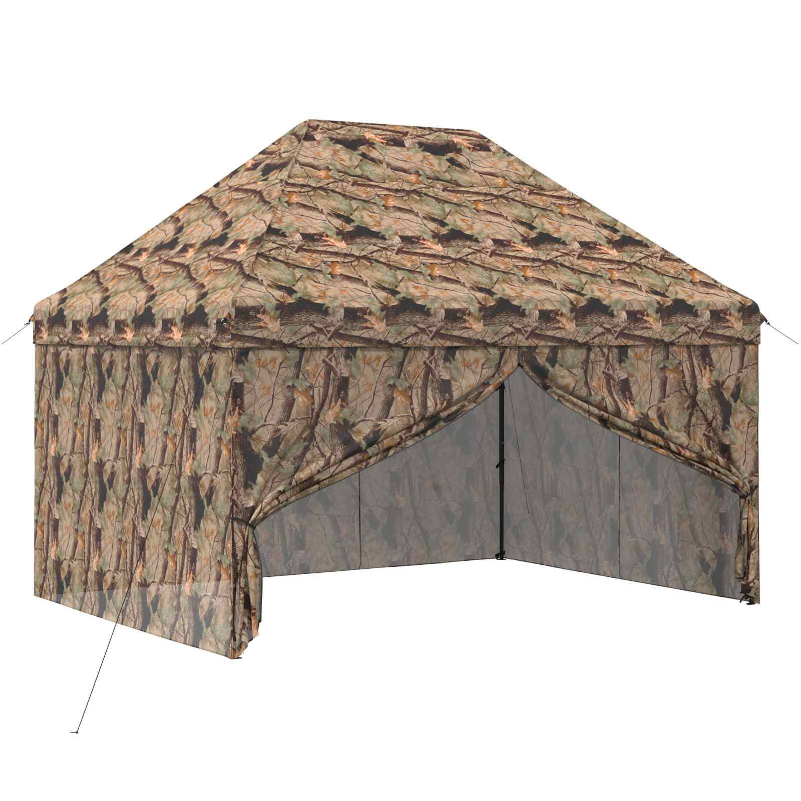 vidaXL Pop-up Pavillon mit 4 Seitenwänden 3 x 4 m Wald-Tarnfarbe
