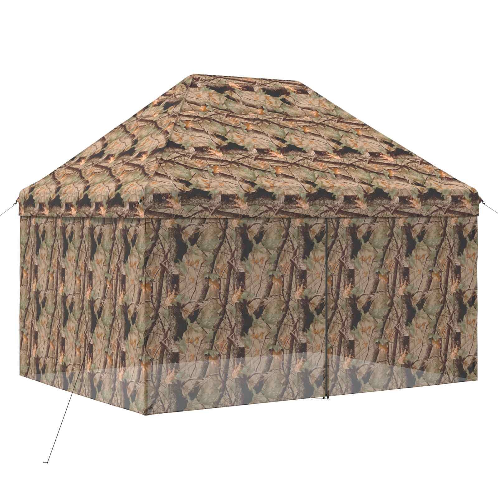 vidaXL Pop-up Pavillon mit 4 Seitenwänden 3 x 4 m Wald-Tarnfarbe