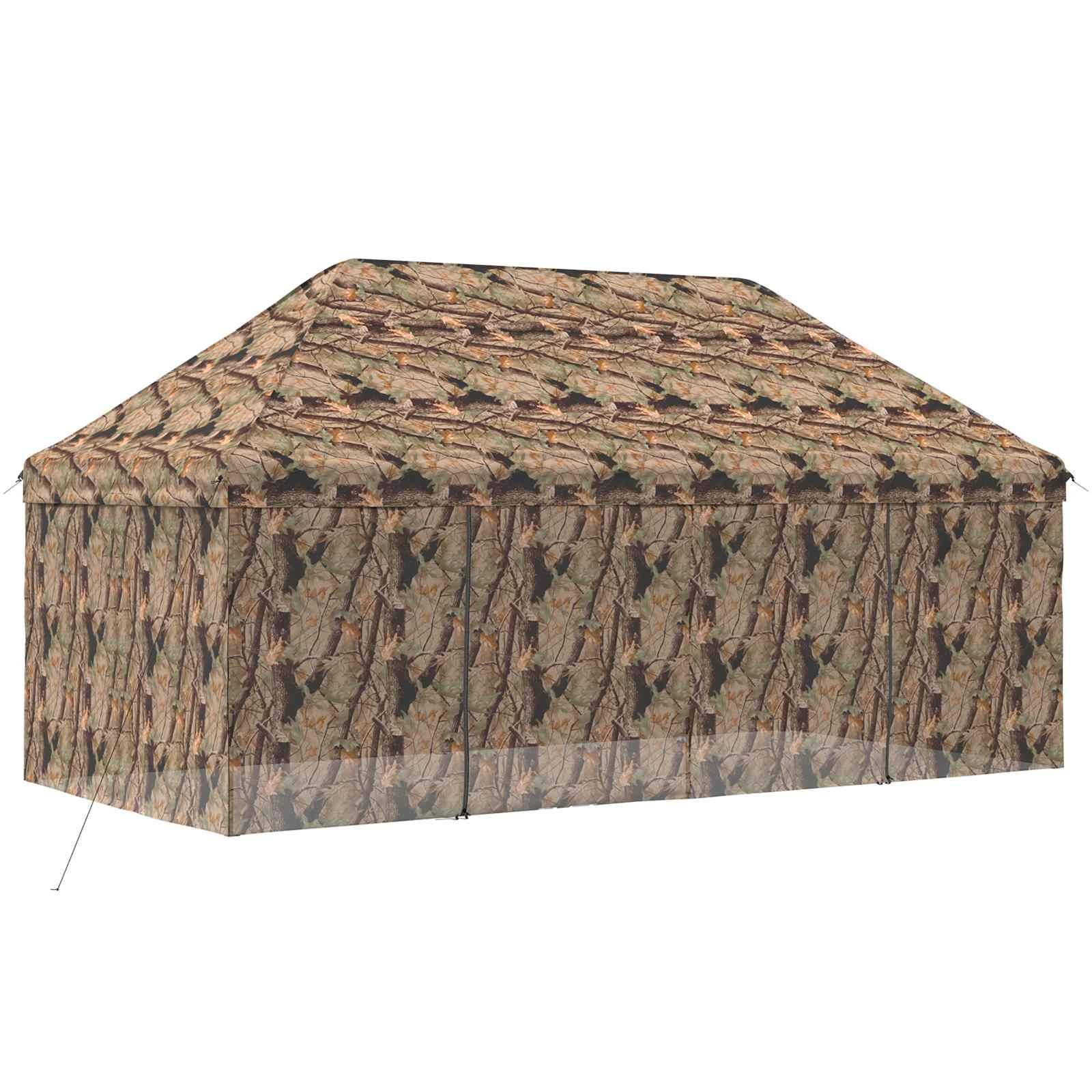 vidaXL Pop-up Pavillon mit 4 Seitenwänden 3 x 6 m Wald-Tarnfarbe