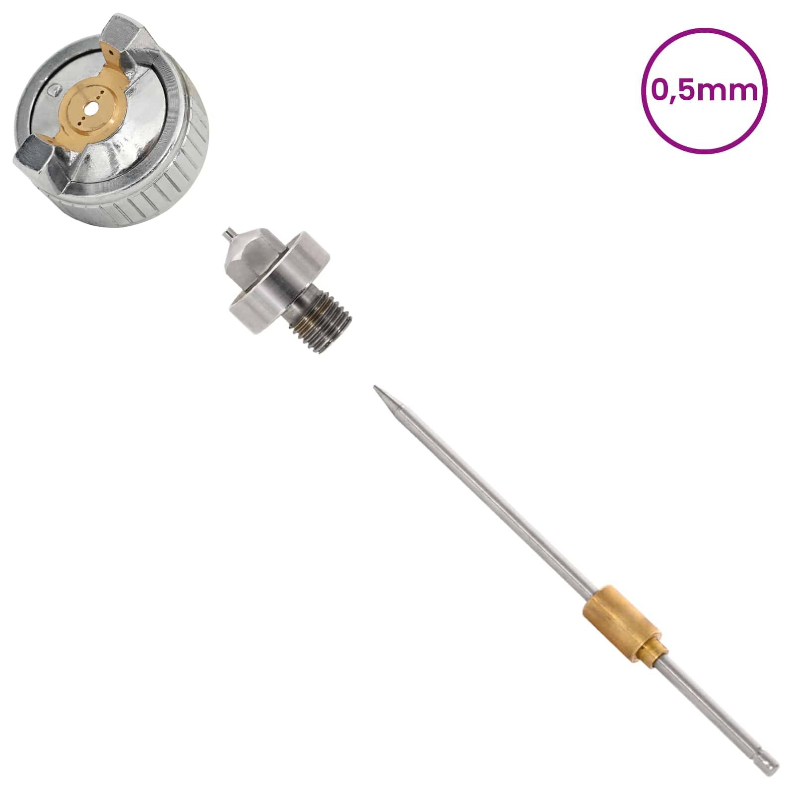 vidaXL HVLP Spritzpistole Düse 0,8 mm Düse Silber Edelstahl