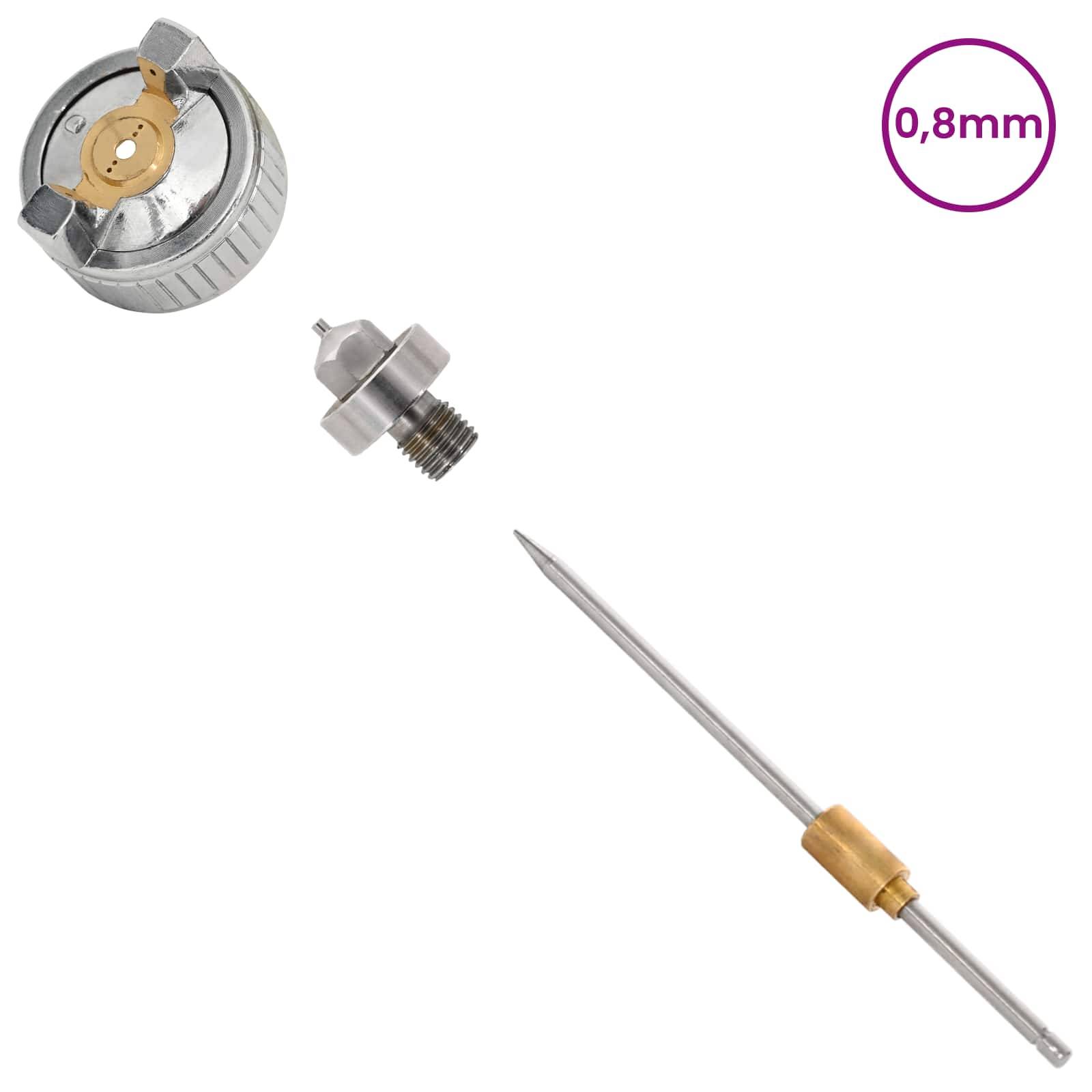 vidaXL HVLP Spritzpistole Düse 0,8 mm Düse Silber Edelstahl