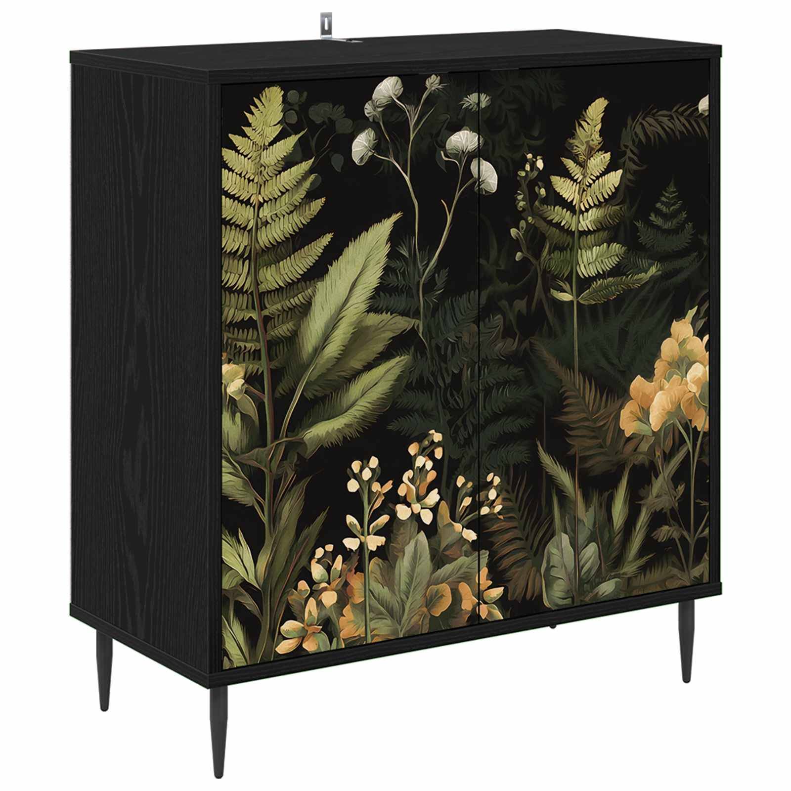 vidaXL Sideboard RHENEN Schwarz Eichen-Optik 69 x 33 x 76 cm