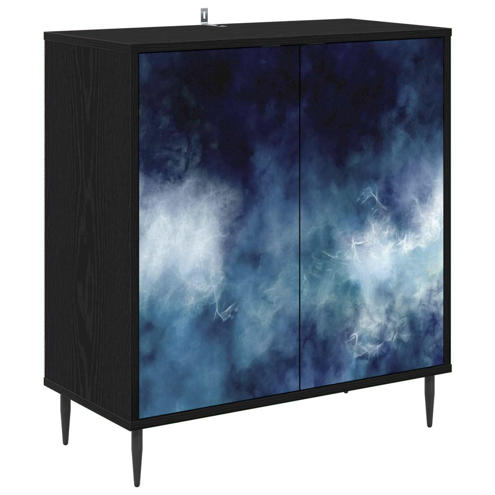 vidaXL Sideboard RAALTE Schwarz Eichen-Optik 69 x 33 x 76 cm