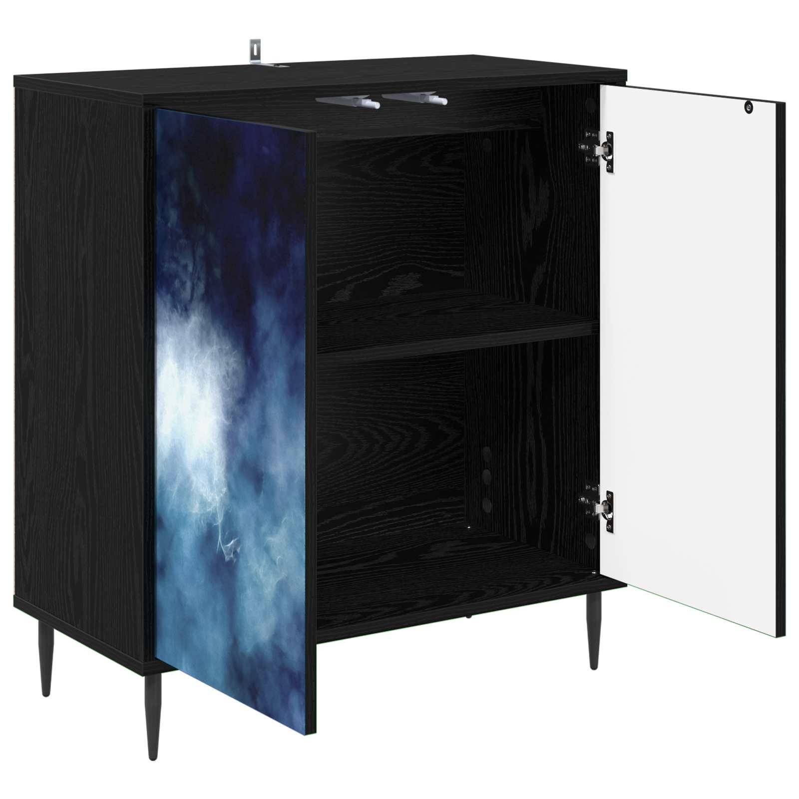 vidaXL Sideboard RAALTE Schwarz Eichen-Optik 69 x 33 x 76 cm