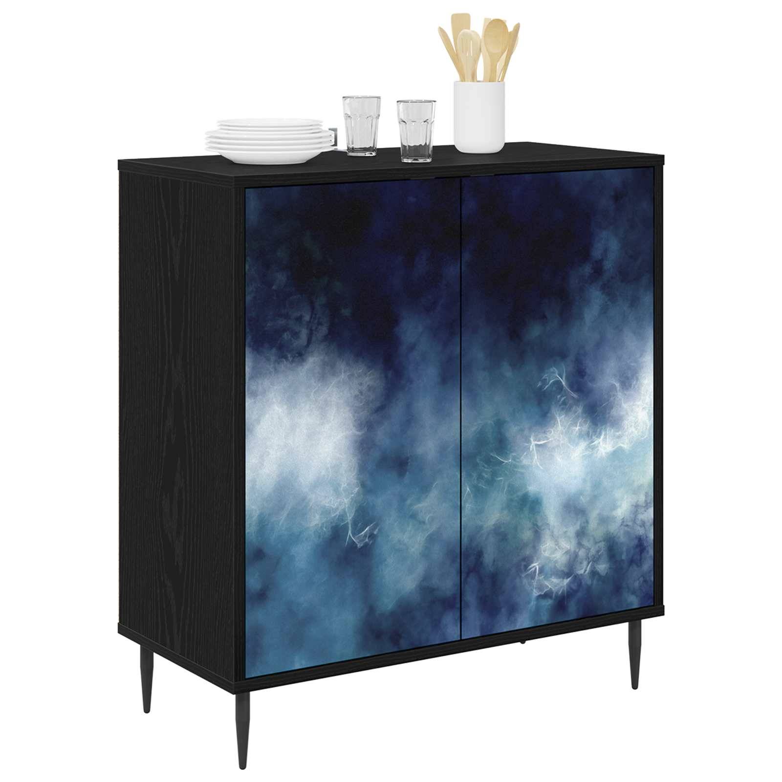 vidaXL Sideboard RAALTE Schwarz Eichen-Optik 69 x 33 x 76 cm