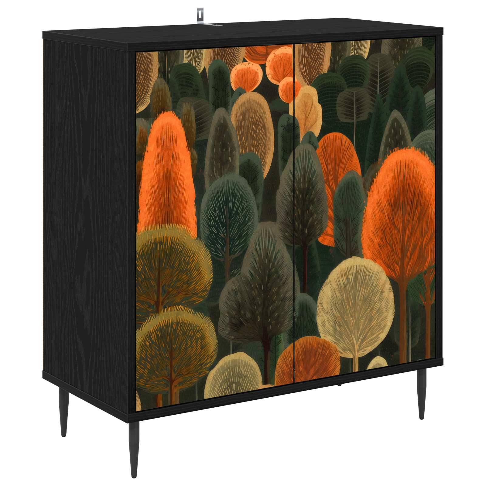 vidaXL Sideboard ZAANDAM Schwarz Eichen-Optik 69 x 33 x 76 cm