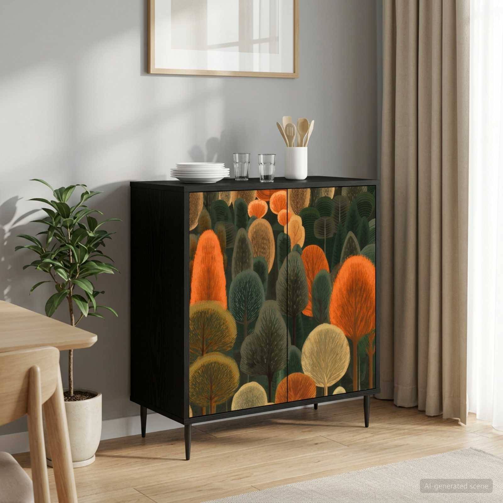 vidaXL Sideboard ZAANDAM Schwarz Eichen-Optik 69 x 33 x 76 cm