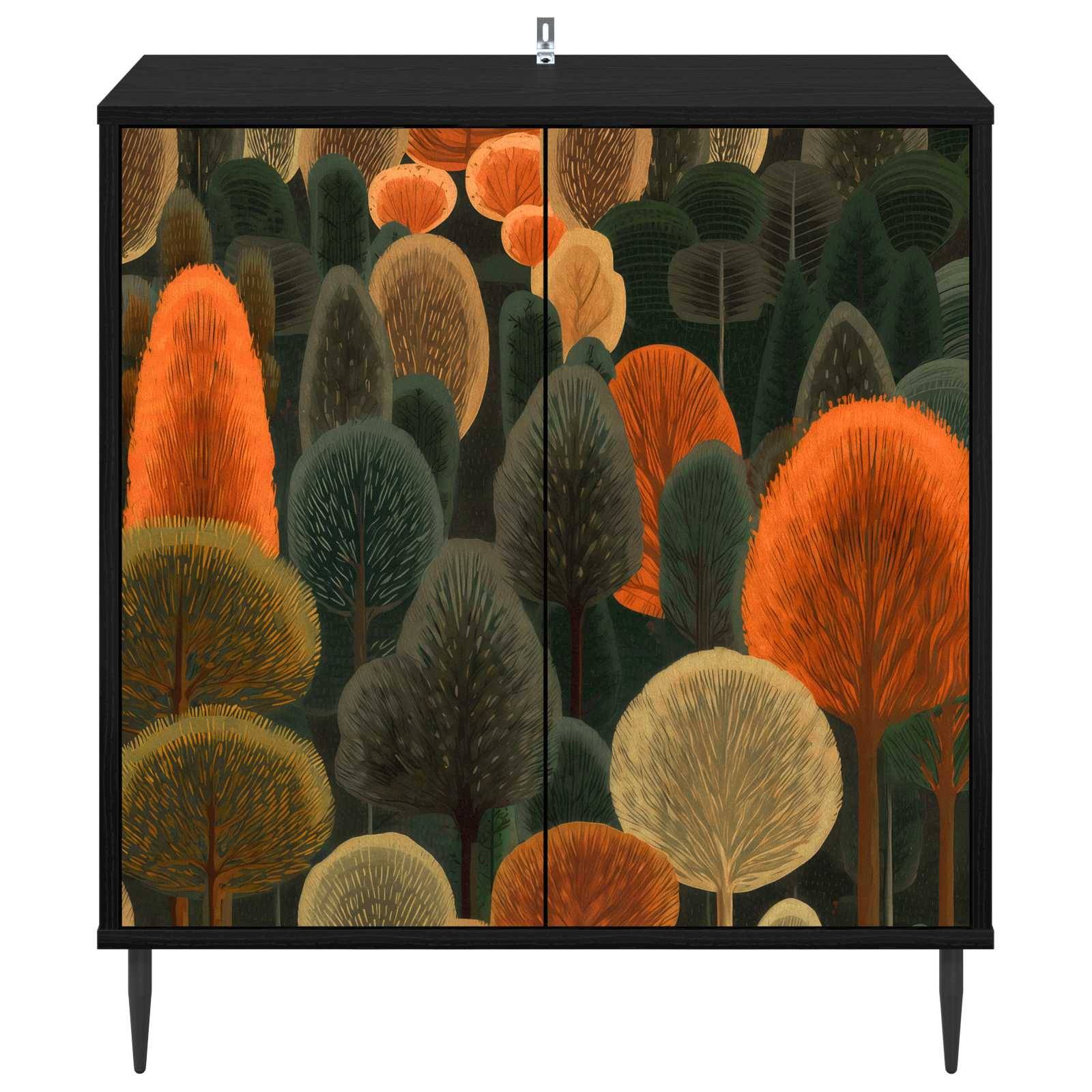 vidaXL Sideboard ZAANDAM Schwarz Eichen-Optik 69 x 33 x 76 cm