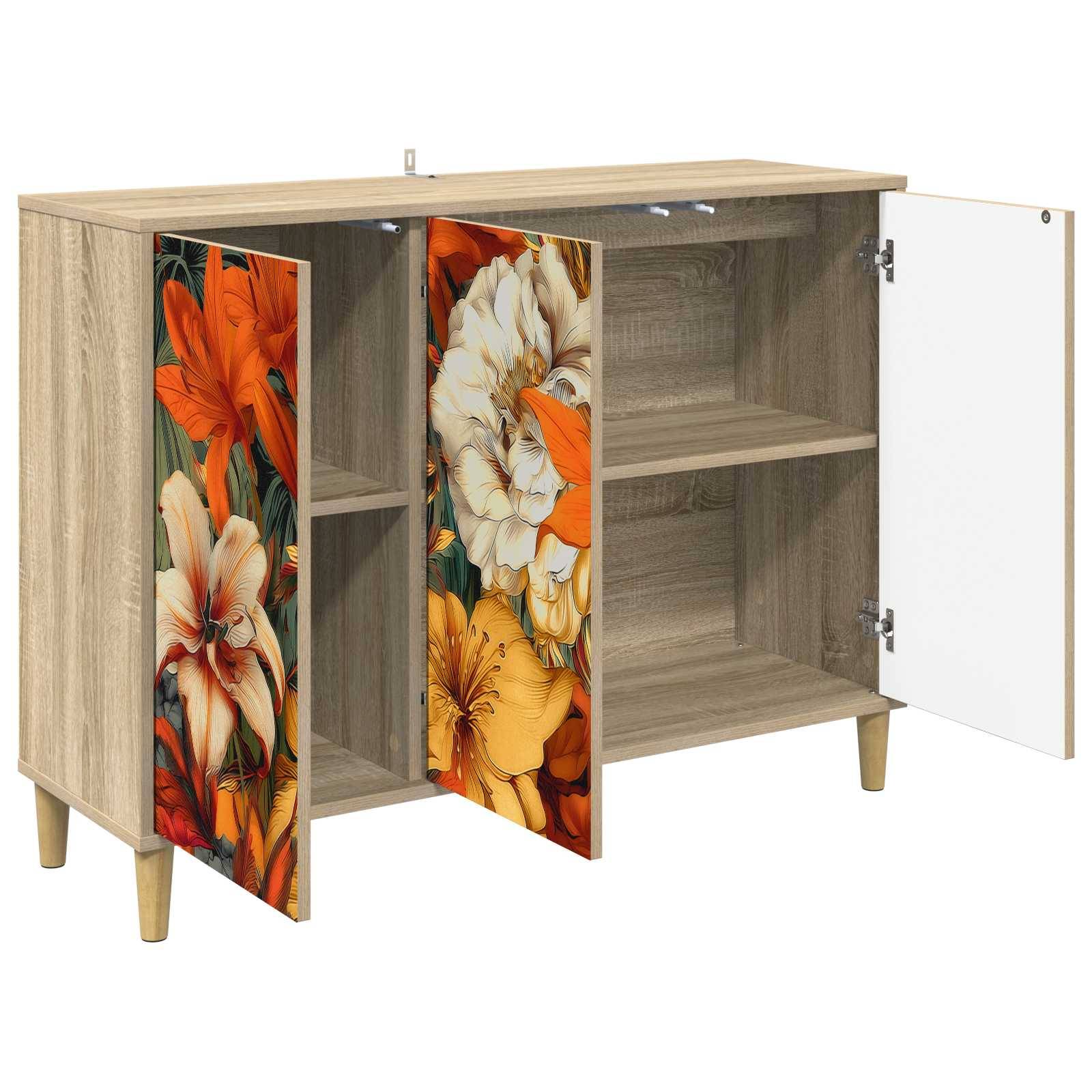 vidaXL Sideboard GENNEP Sonoma 102 x 33 x 75 cm Holzwerkstoff