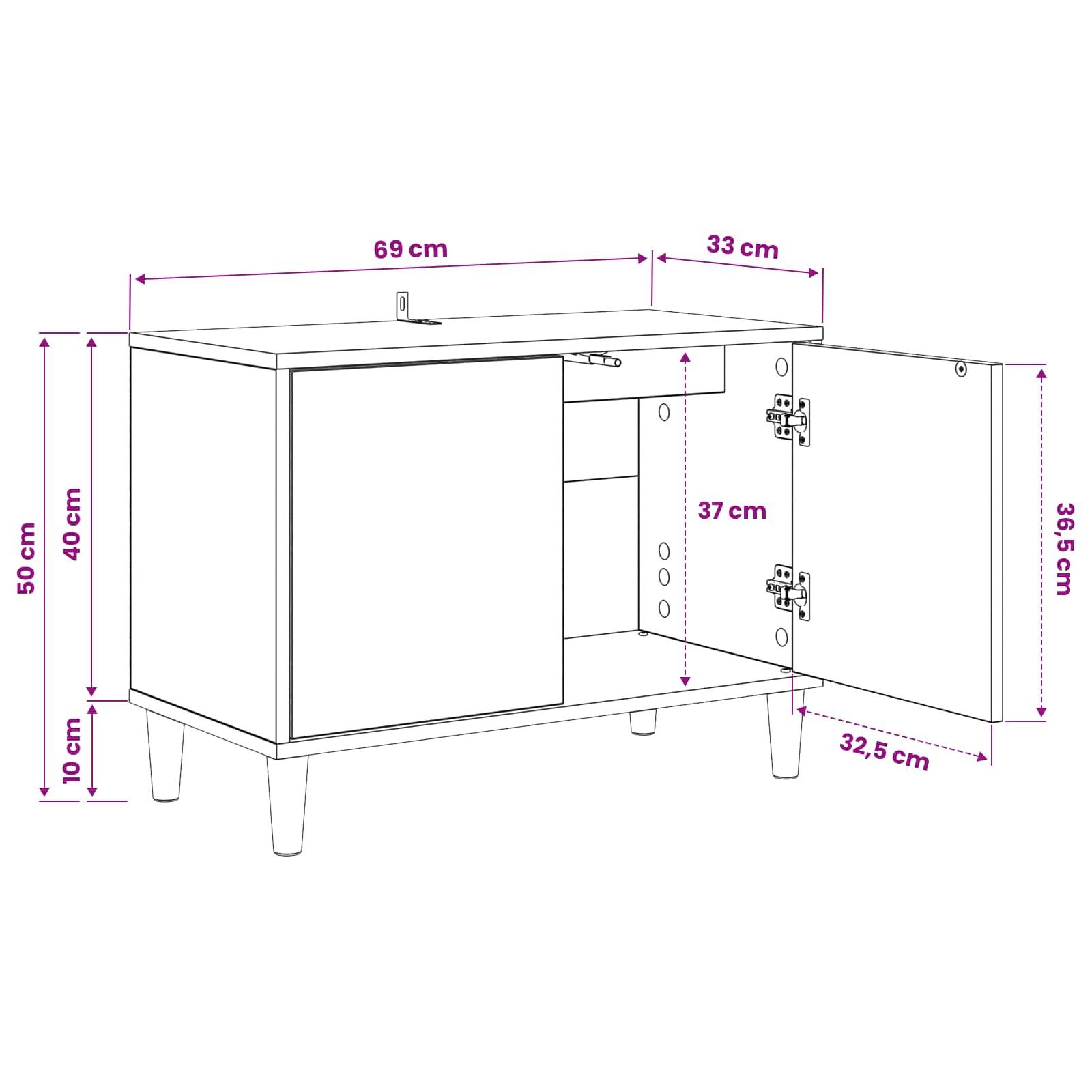 vidaXL TV-Schrank RHENEN 69 x 33 x 50 cm Sonoma Holzwerkstoff