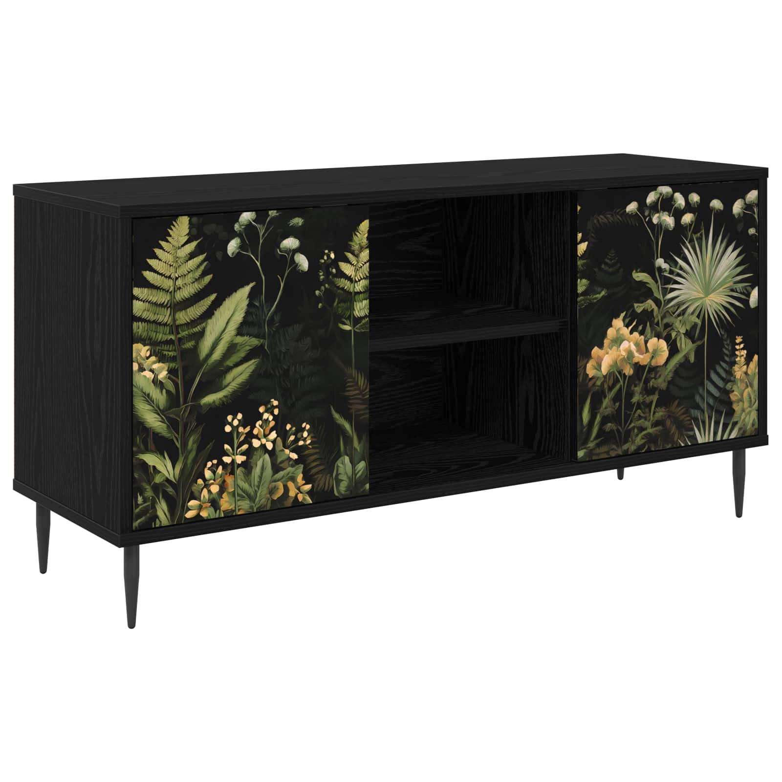 vidaXL TV-Schrank RHENEN 102 x 33 x 51 cm Schwarz Eichen-Optik