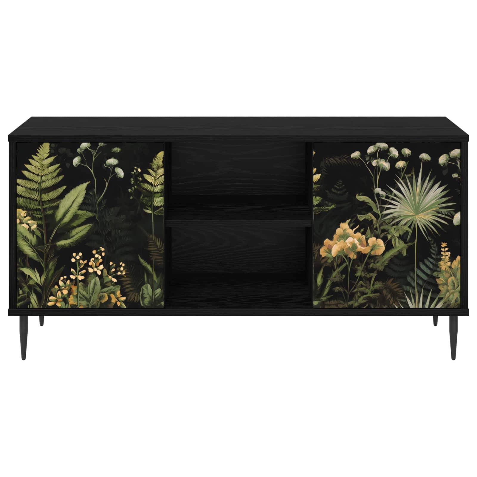 vidaXL TV-Schrank RHENEN 102 x 33 x 51 cm Schwarz Eichen-Optik