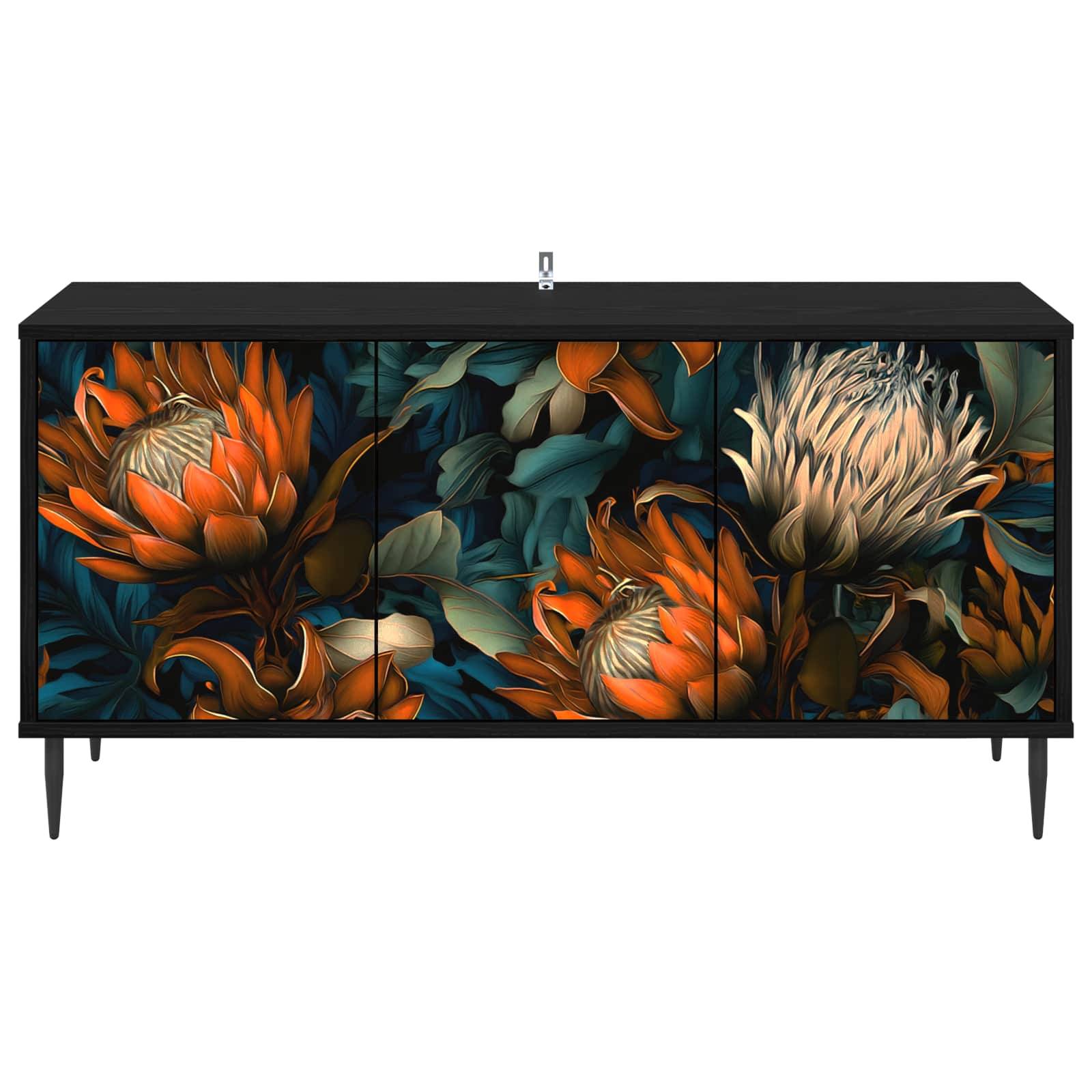 vidaXL TV-Schrank LOCHEM 102 x 33 x 51 cm Schwarz Eichen-Optik