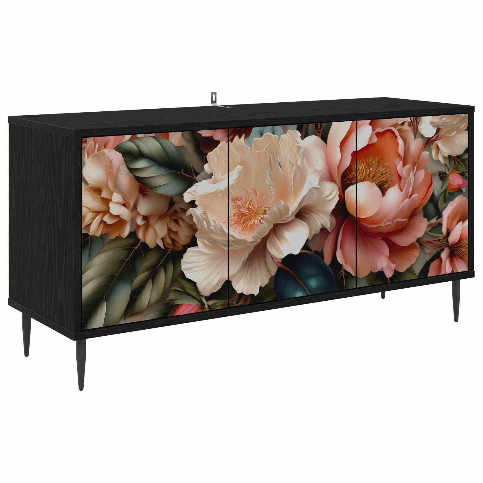vidaXL TV-Schrank BORNE 102 x 33 x 51 cm Schwarz Eichen-Optik