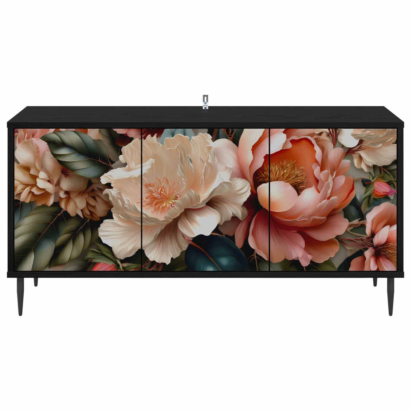 vidaXL TV-Schrank BORNE 102 x 33 x 51 cm Schwarz Eichen-Optik