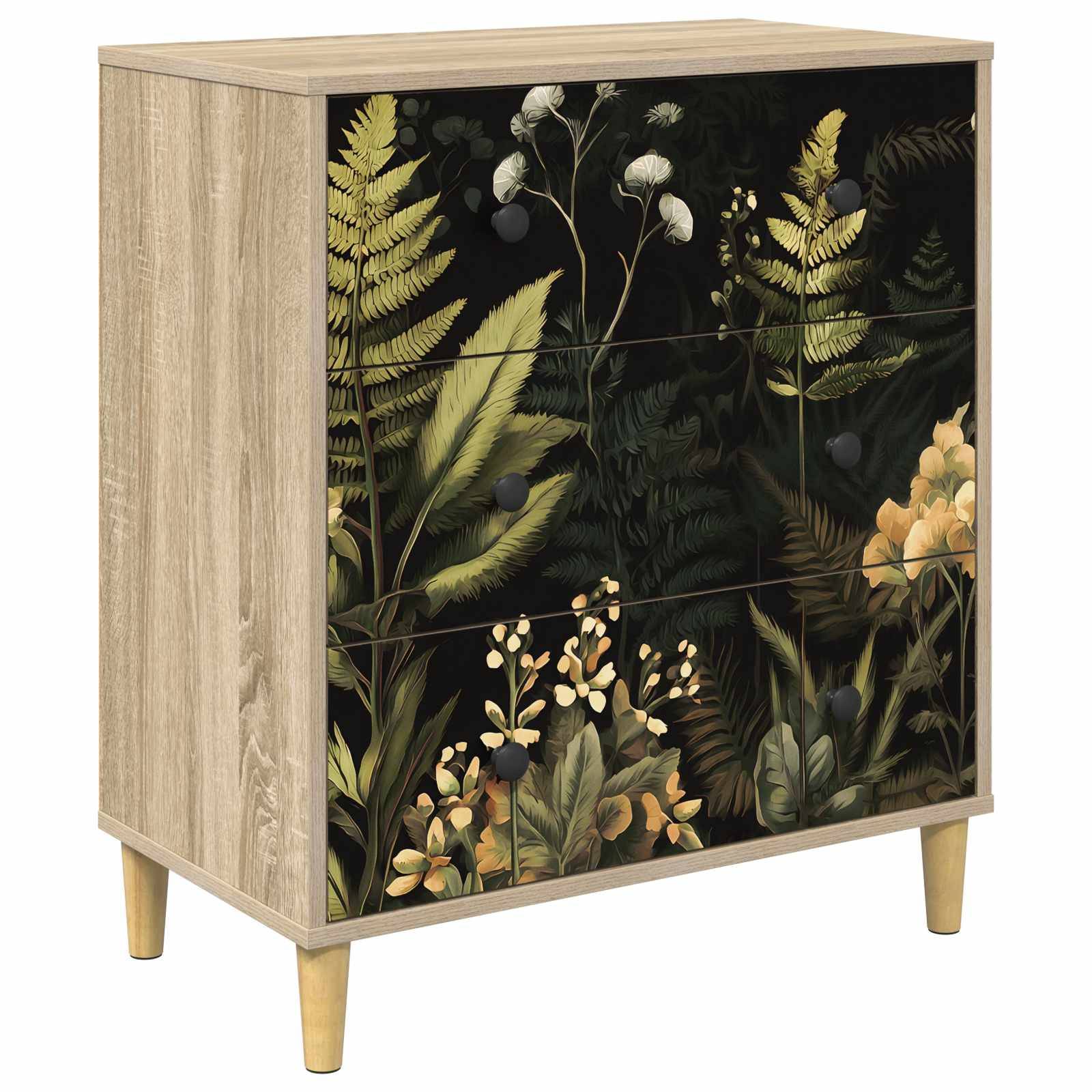 vidaXL Kommode RHENEN Dschungelmotiv 66 x 36,5 x 75 cm Holzwerkstoff