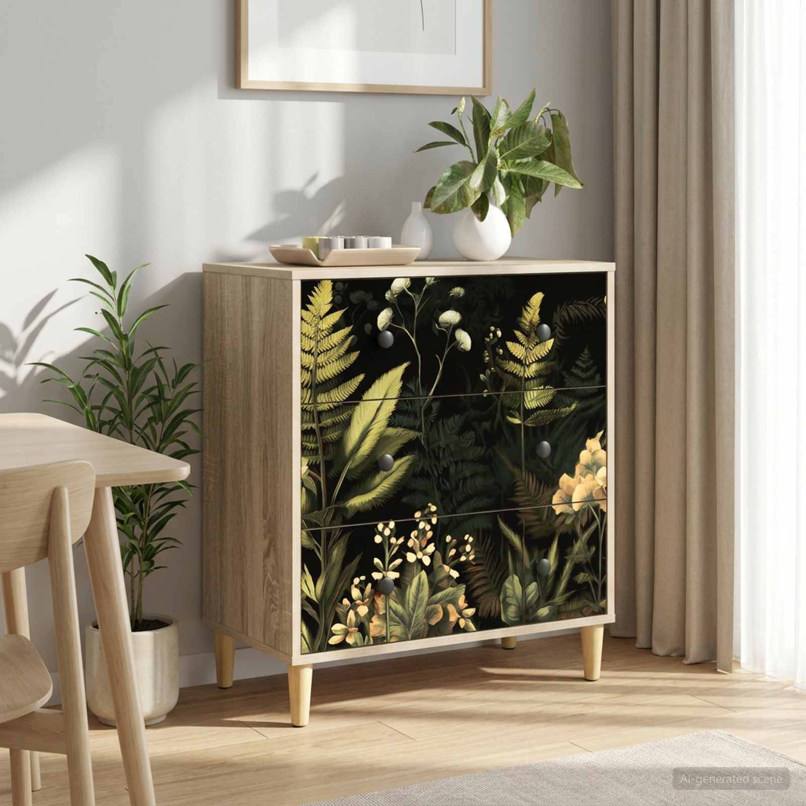 vidaXL Kommode RHENEN Dschungelmotiv 66 x 36,5 x 75 cm Holzwerkstoff