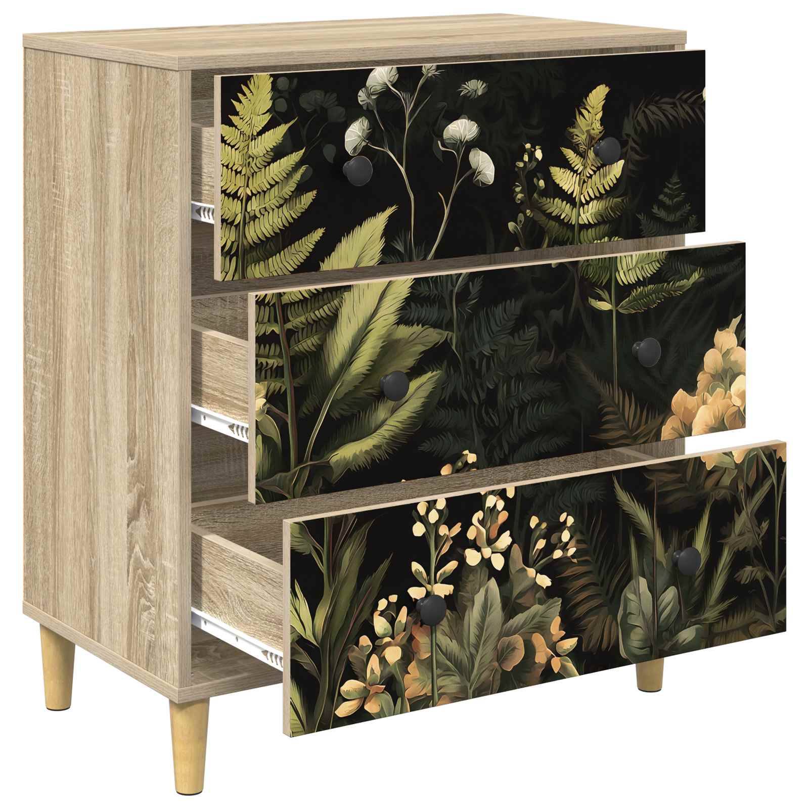 vidaXL Kommode RHENEN Dschungelmotiv 66 x 36,5 x 75 cm Holzwerkstoff