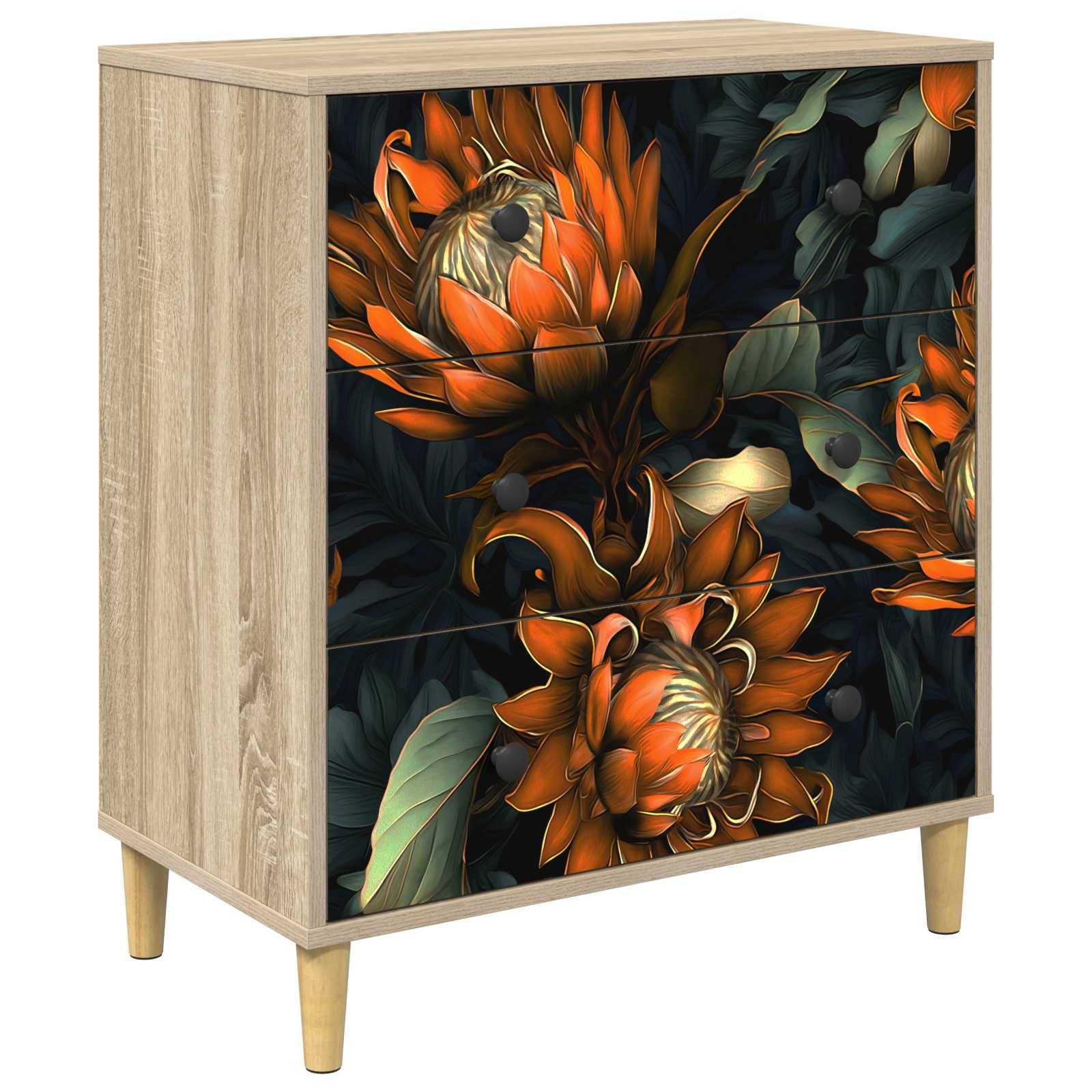 vidaXL Kommode LOCHEM Orangenmuster 66 x 36,5 x 75 cm Holzwerkstoff