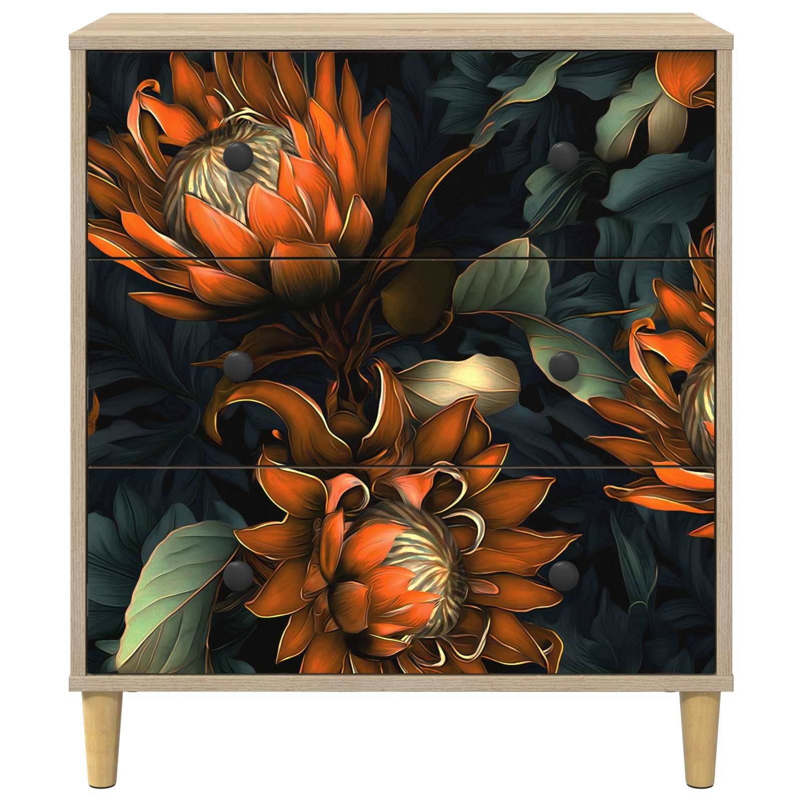 vidaXL Kommode LOCHEM Orangenmuster 66 x 36,5 x 75 cm Holzwerkstoff