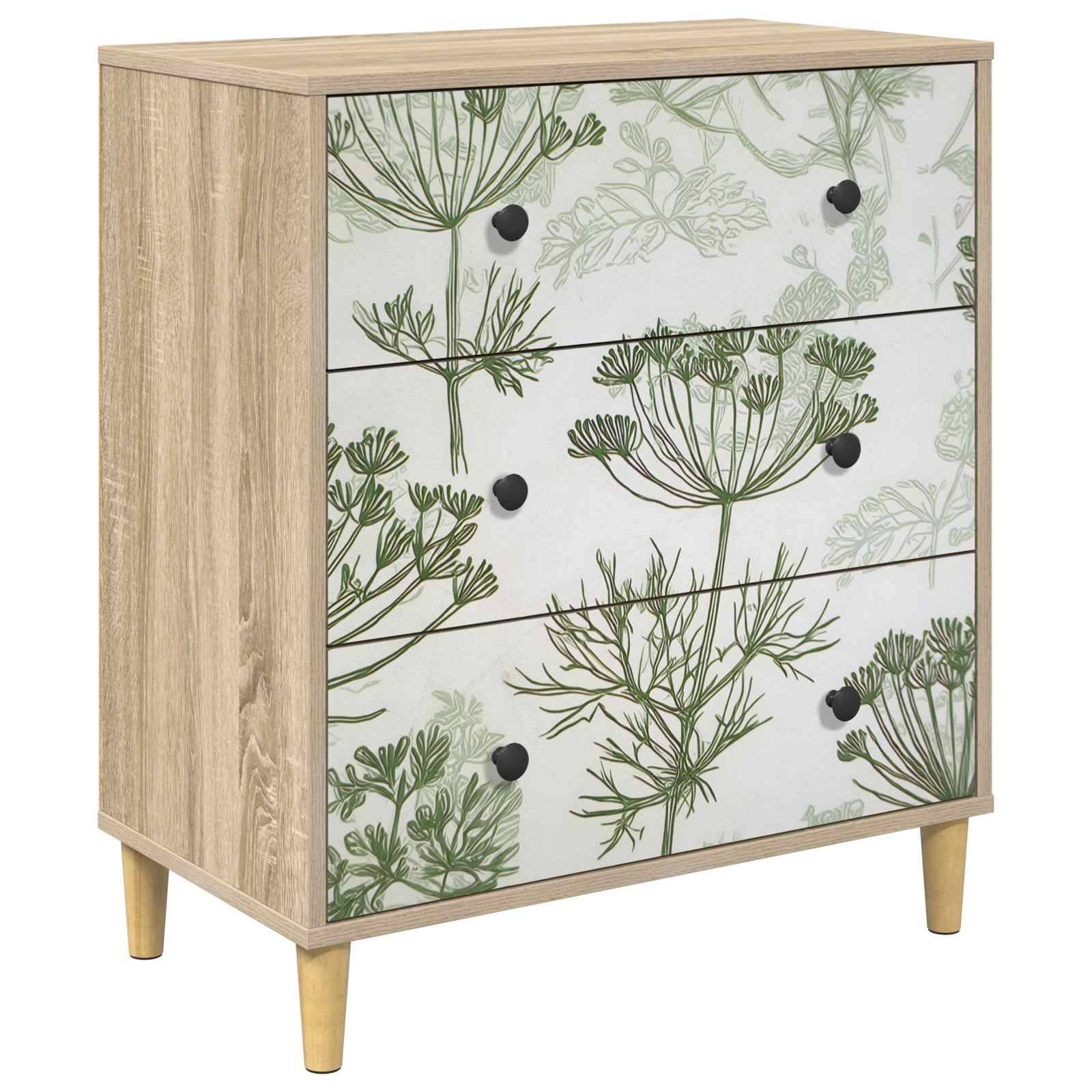 vidaXL Kommode GOTHA Grüner Baumdruck 66 x 36,5 x 75 cm Holzwerkstoff